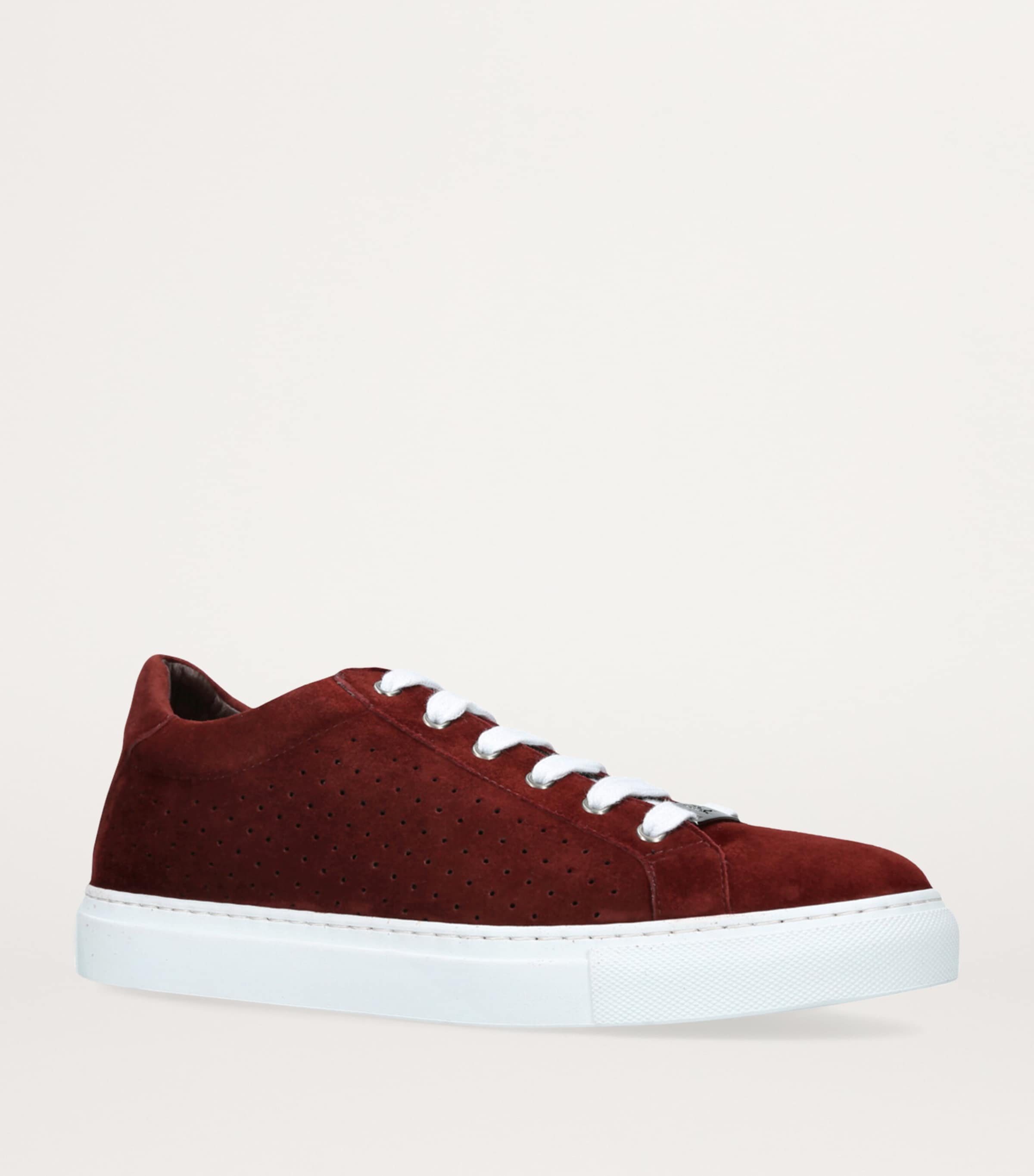 Isaia Suede Perforated Sneakers Rust Image 3