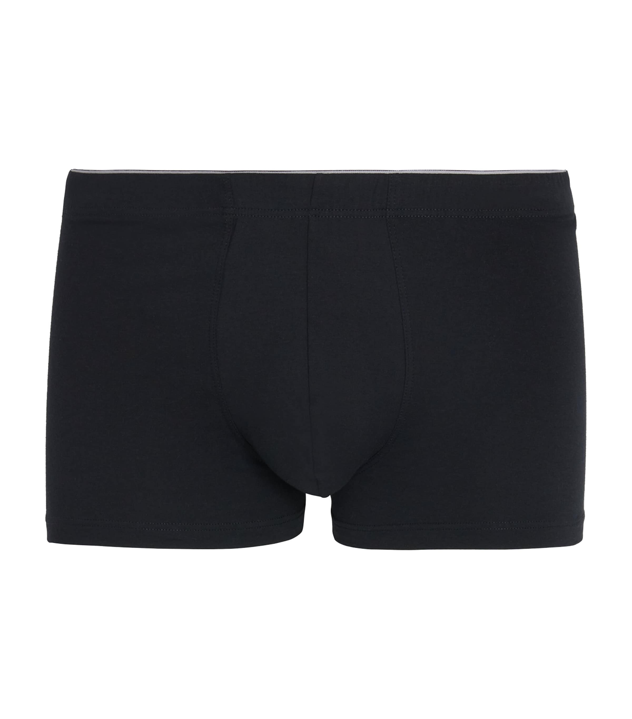 Hanro Mens Black Elasticated Slim-fit Stretch-cotton Trunks In Black