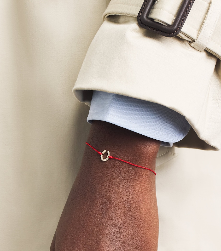Redline Yellow Gold and Diamond Fer À Cheval Bracelet Red Image 2