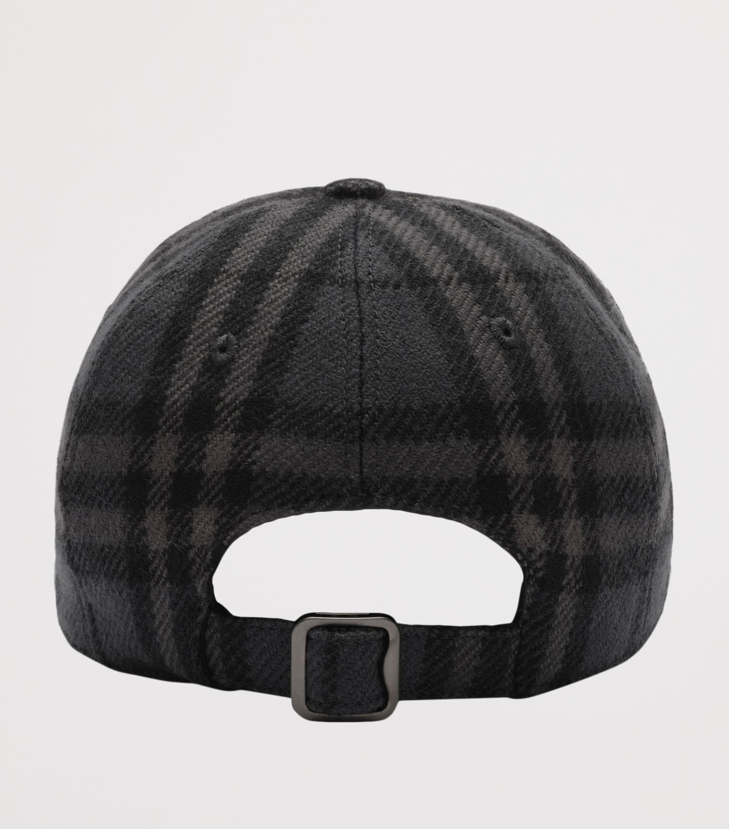 Burberry Wool Check Baseball Cap Iron Grey Ip Check Image 3