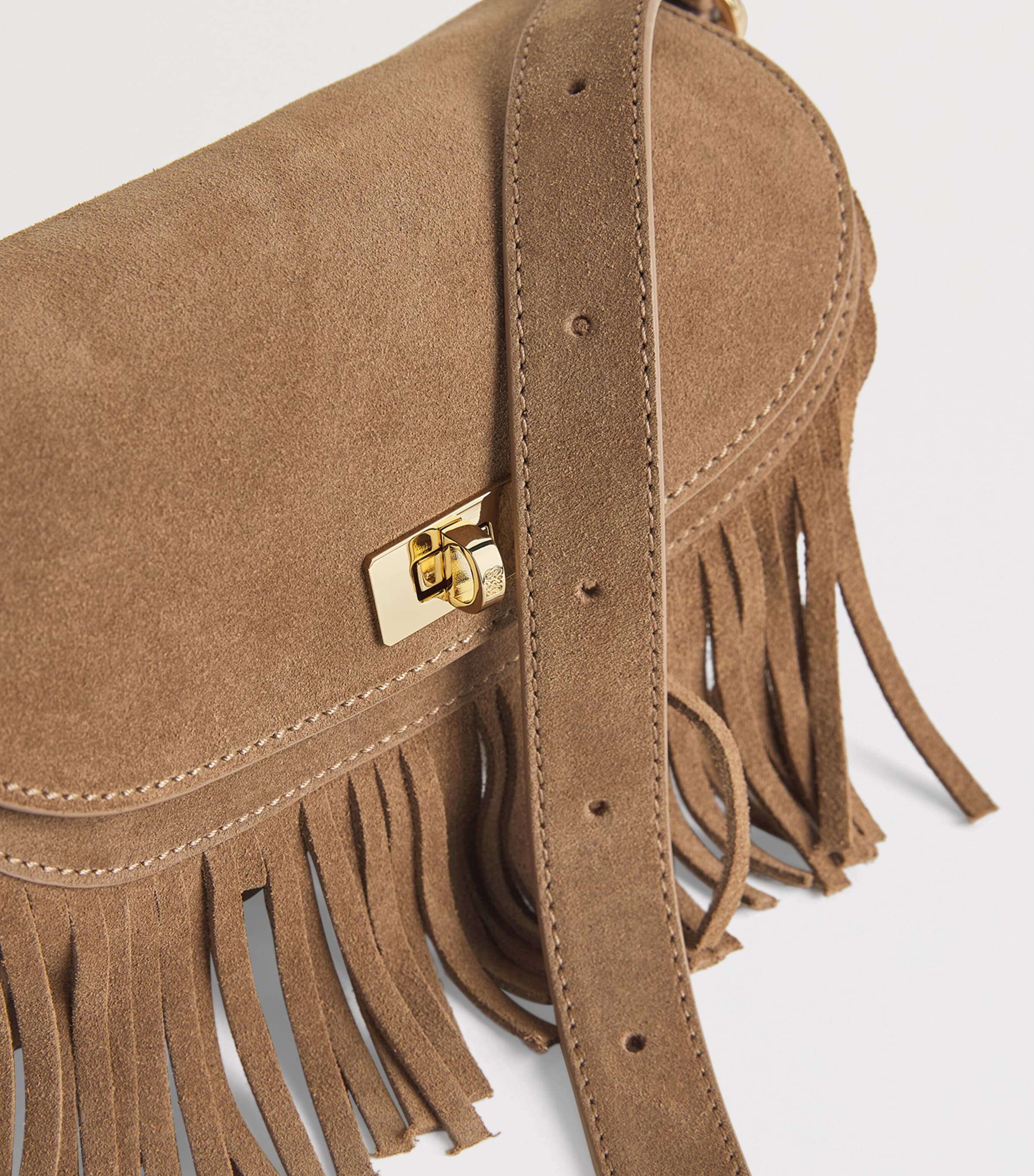 Small Suede Le Mambo Cross-Body Bag CARAMEL Image 3