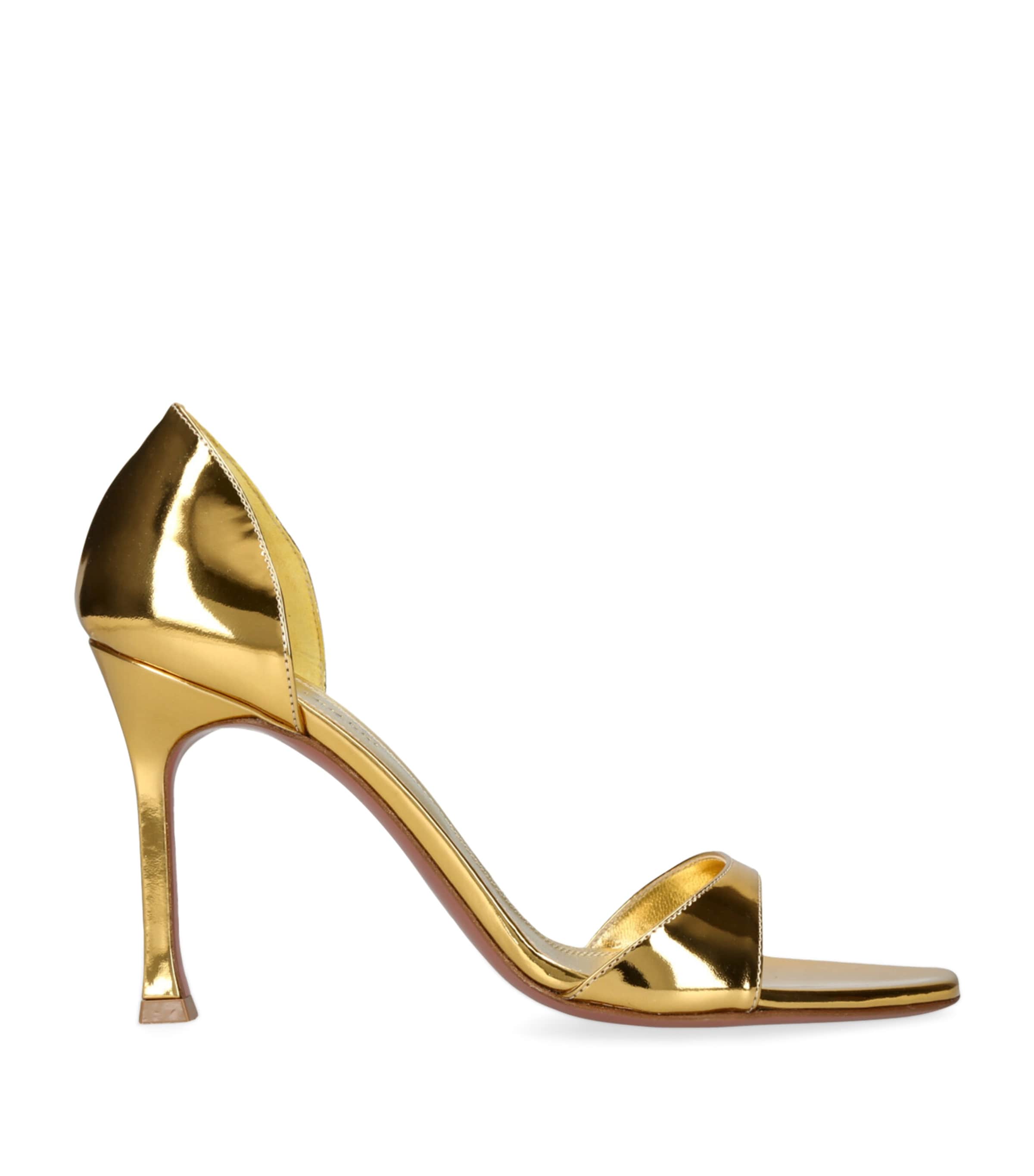 AMINA MUADDI PATENT LEATHER AGNESE SANDALS 95 