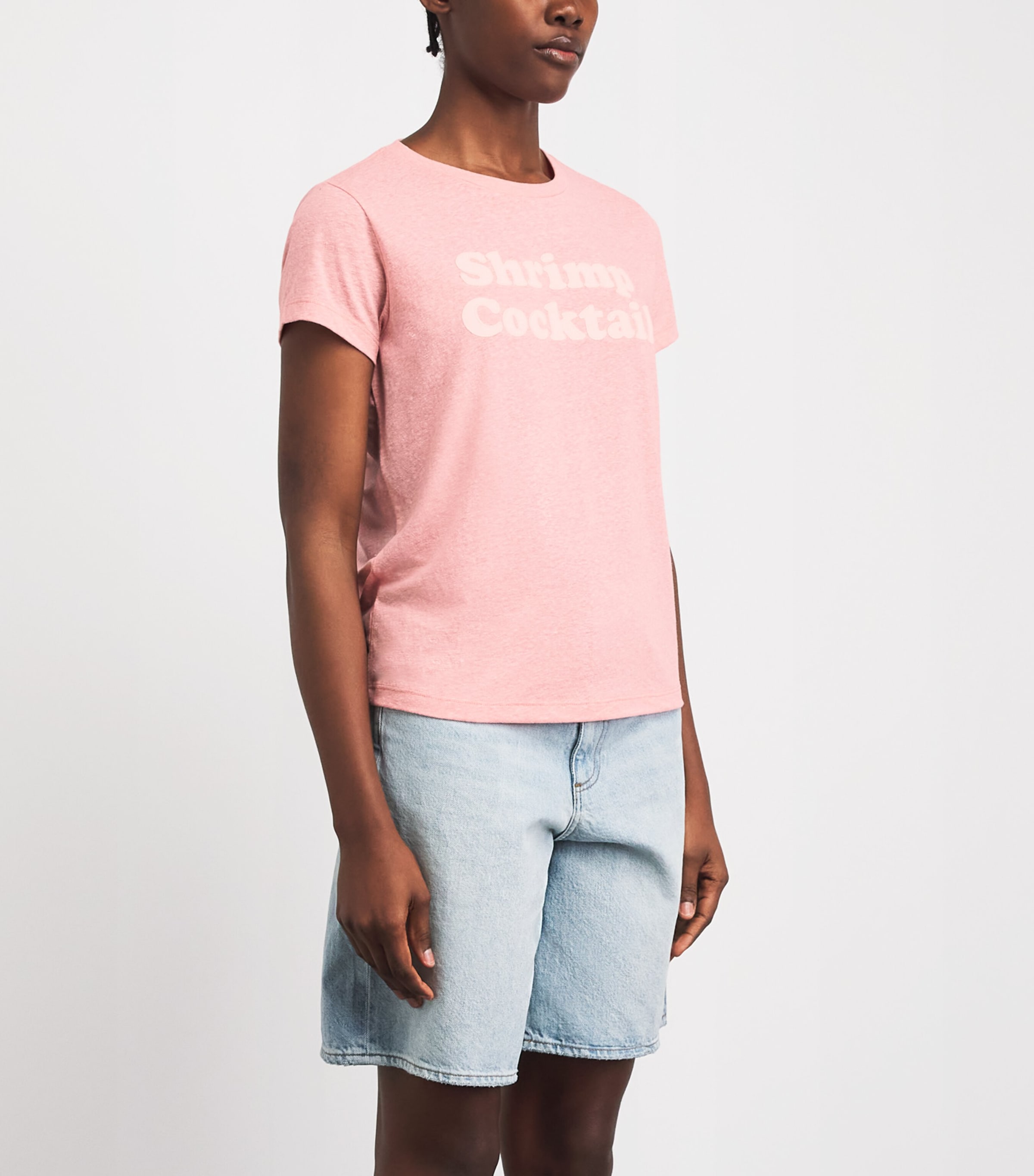 MOTHER Womens The Boxy Goodie Goodie T-Shirt Hri Shrimp Cock Image 4