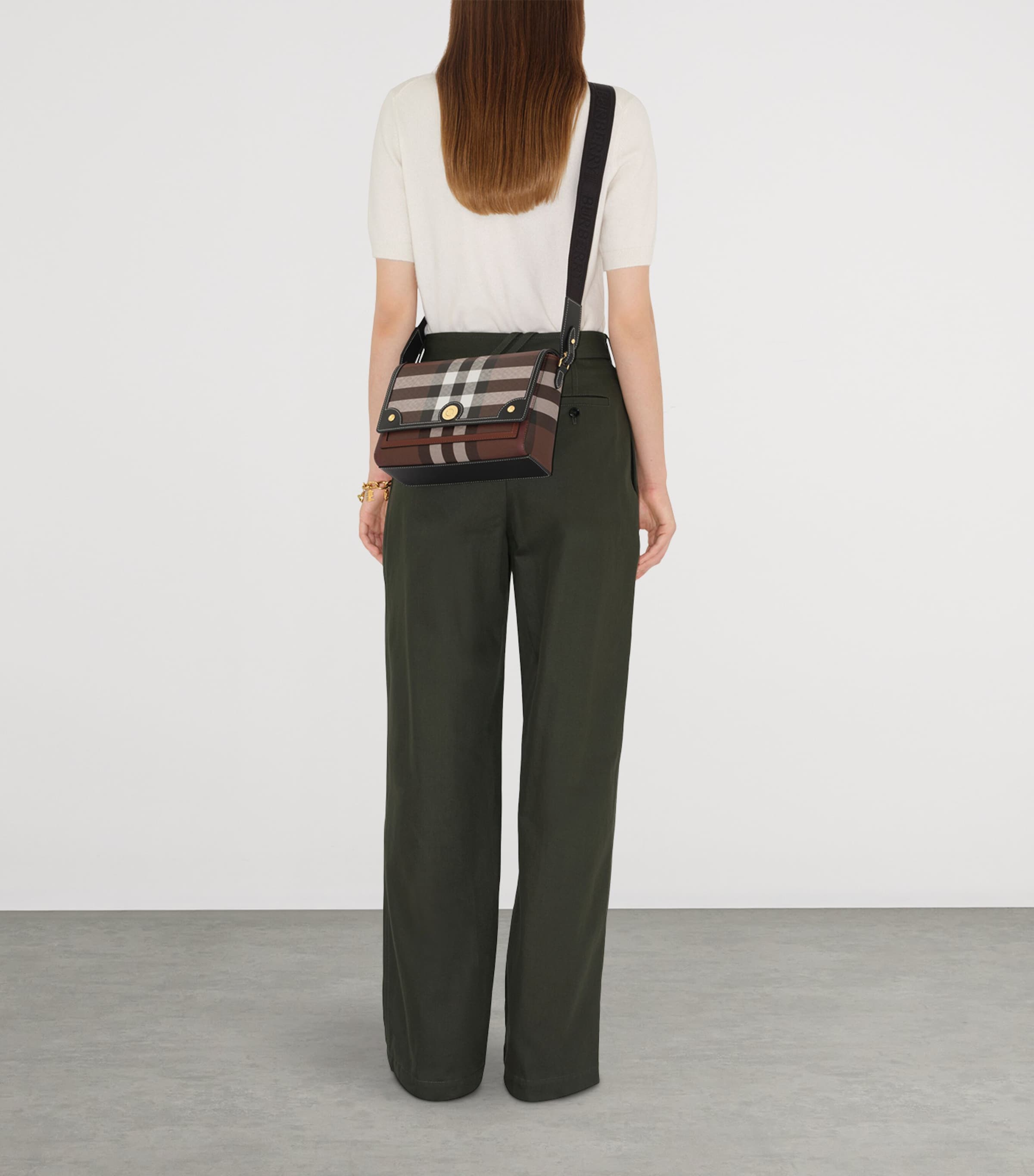 Check Note Cross-Body Bag DARK BIRCH BROWN Image 2