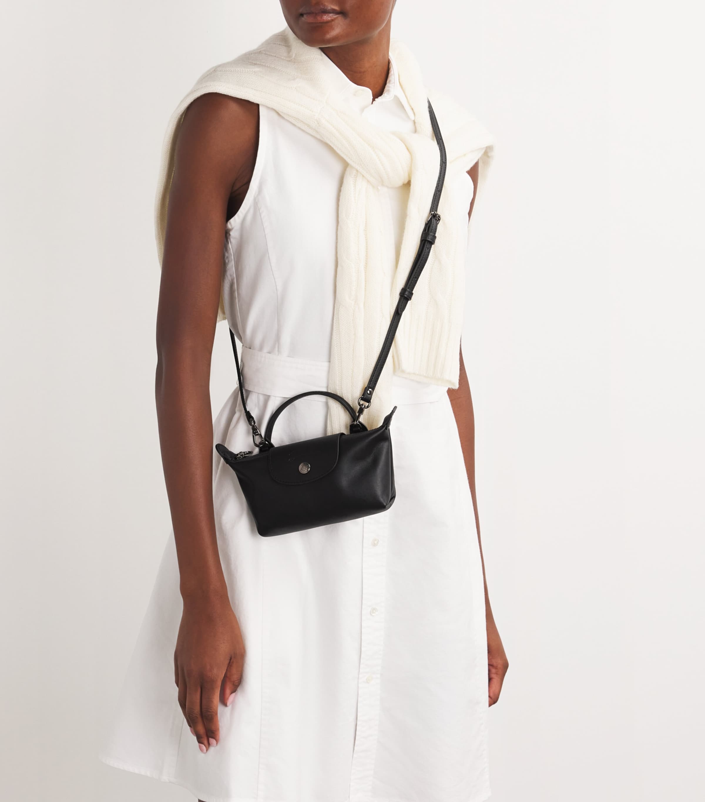 Extra-Small Leather Le Pliage Xtra Pouch 001 BLACK Image 2