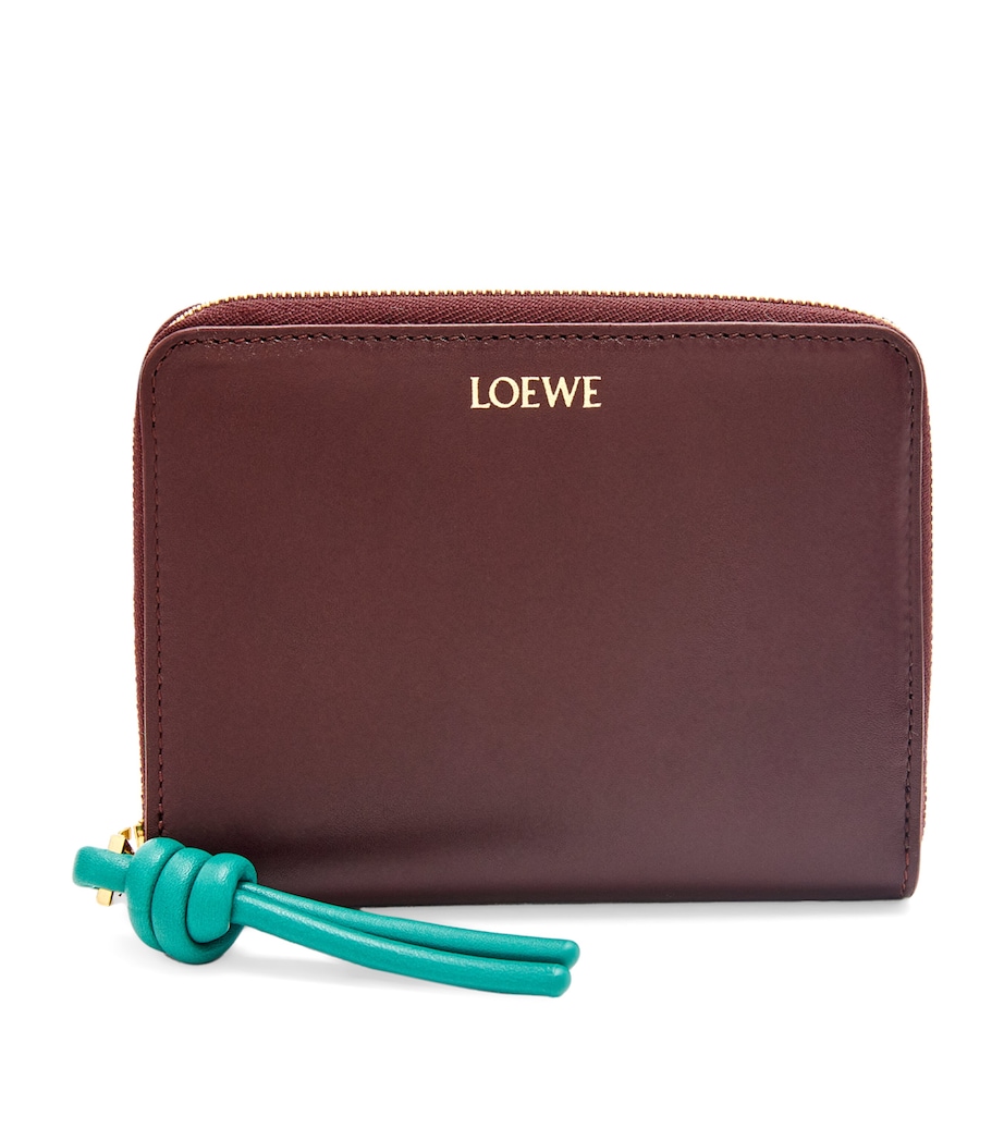 LOEWE Leather Knot Zip-Around Wallet Burgundy/emerald Image 1