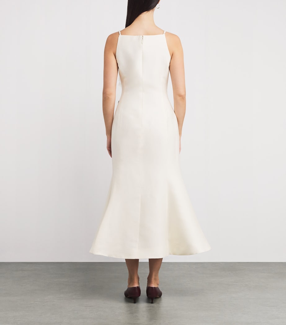 Wool-Silk Regina Midi Dress SNOW Image 3