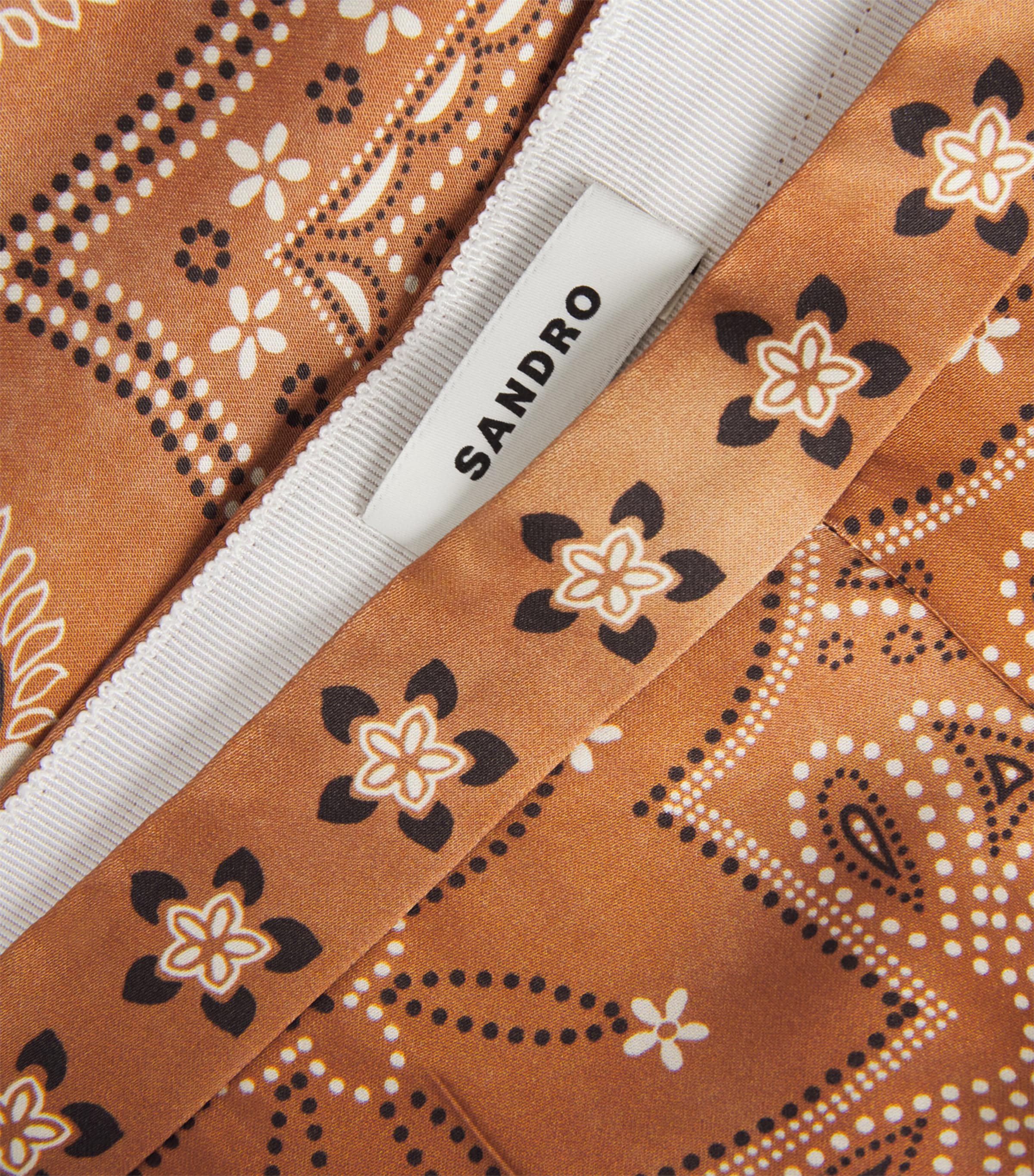 Sandro Paris Womens Bandana Print Flared Trousers Brown / Black Image 6