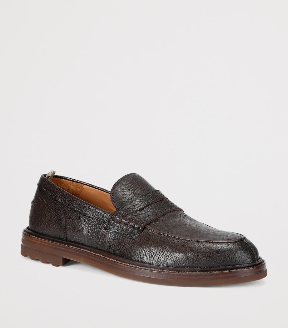Leather Sax Flexi Loafers BROWN Image 3