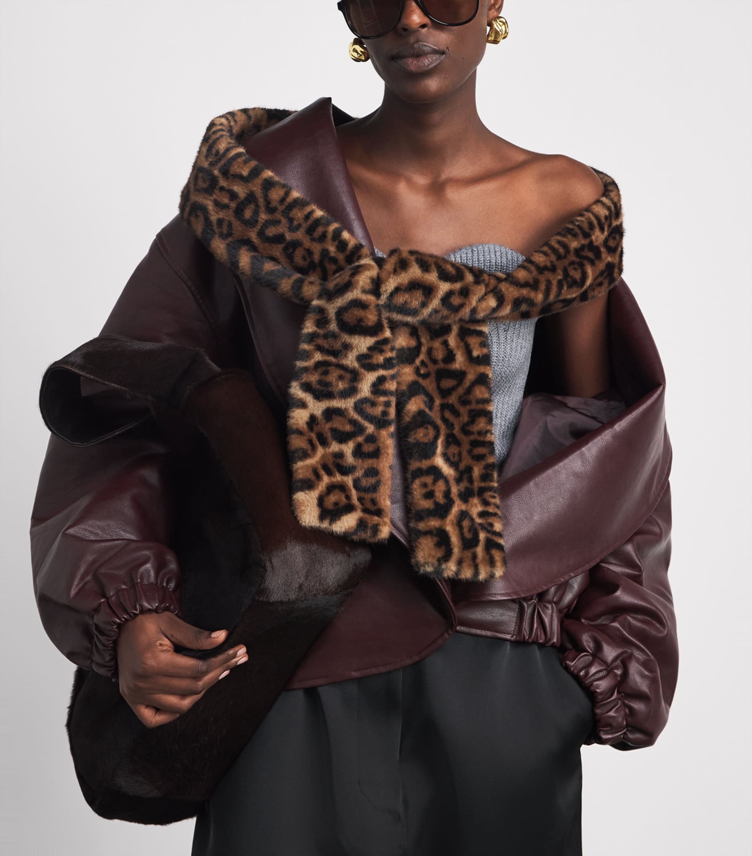 Source Unknown Faux Fur Inko Scarf Brown Image 2
