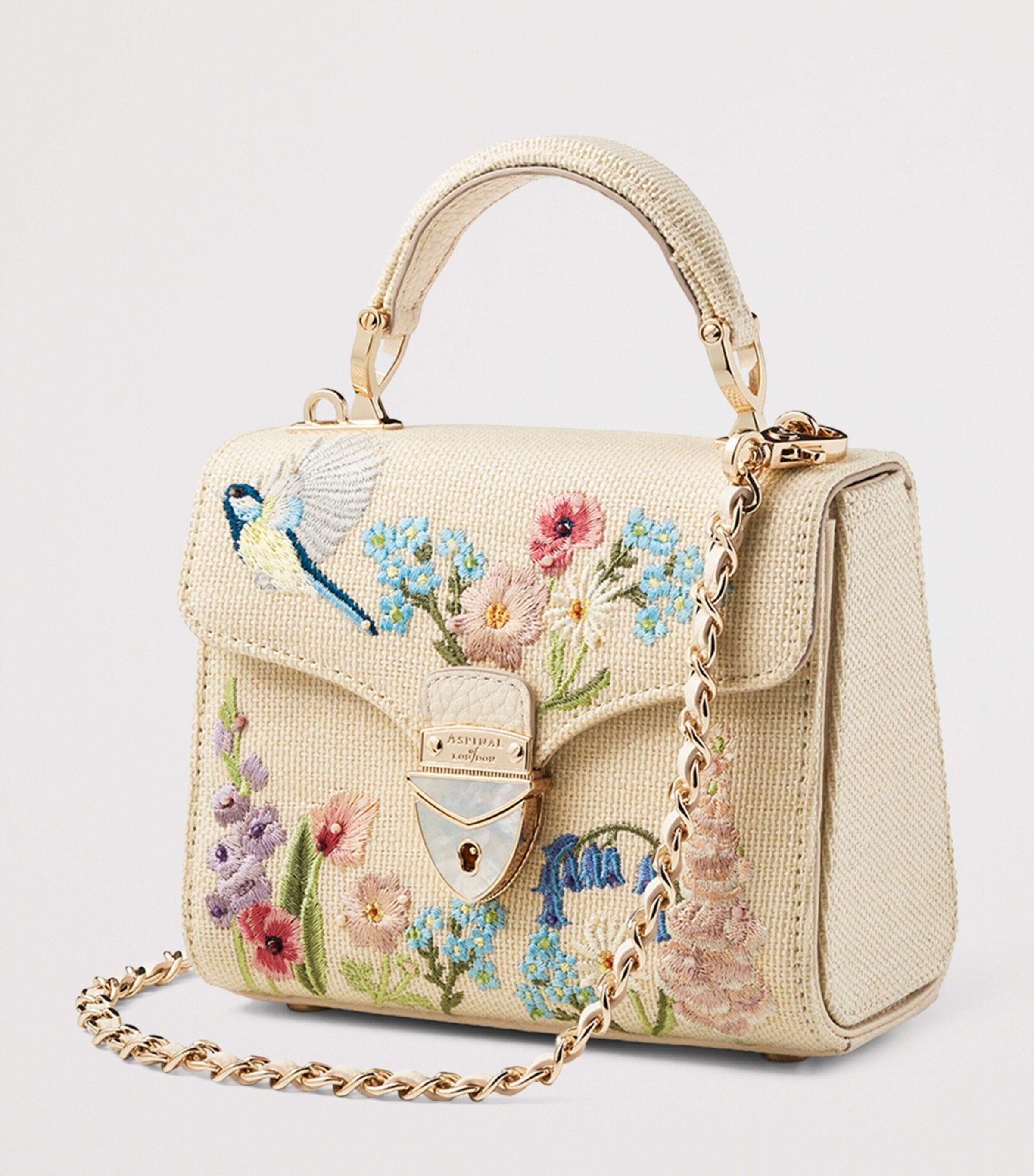 Mini Raffia Floral Embroidery Mayfair Bag MULTI Image 2