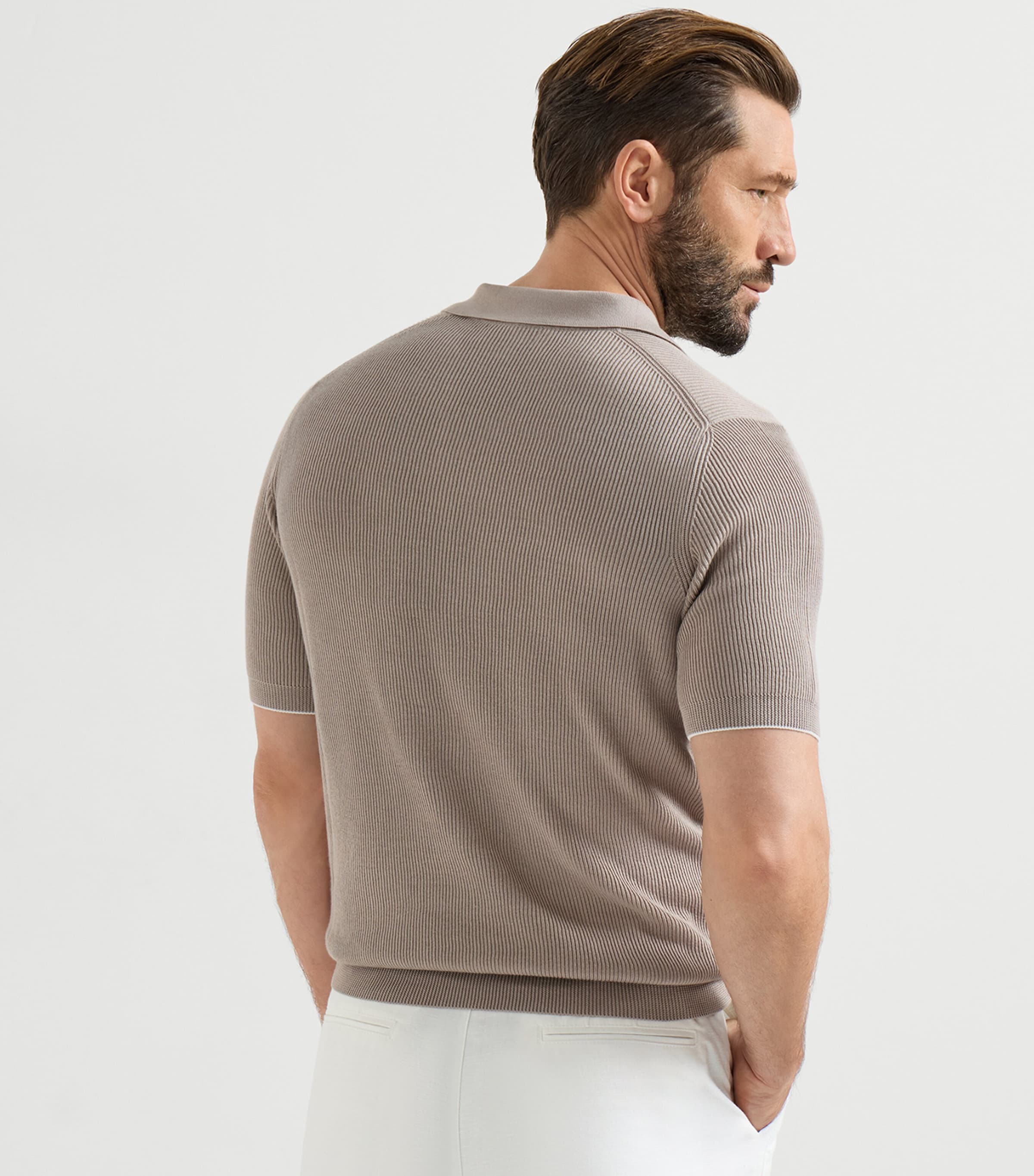 Brunello Cucinelli Mens Cotton Polo Sweater Image 5