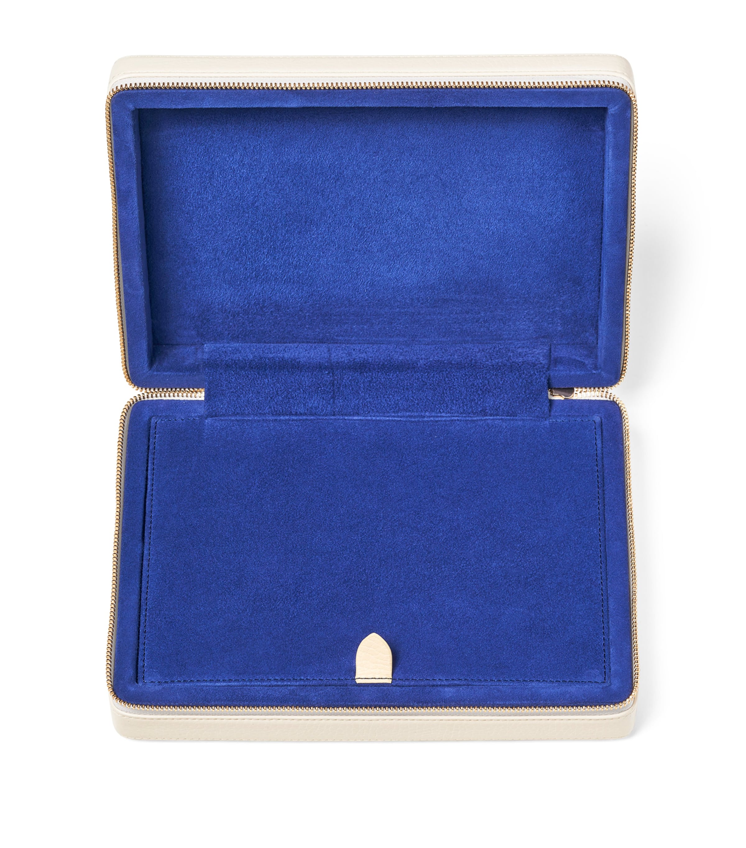 Large Leather Travel Jewellery Box IVORY Image 5