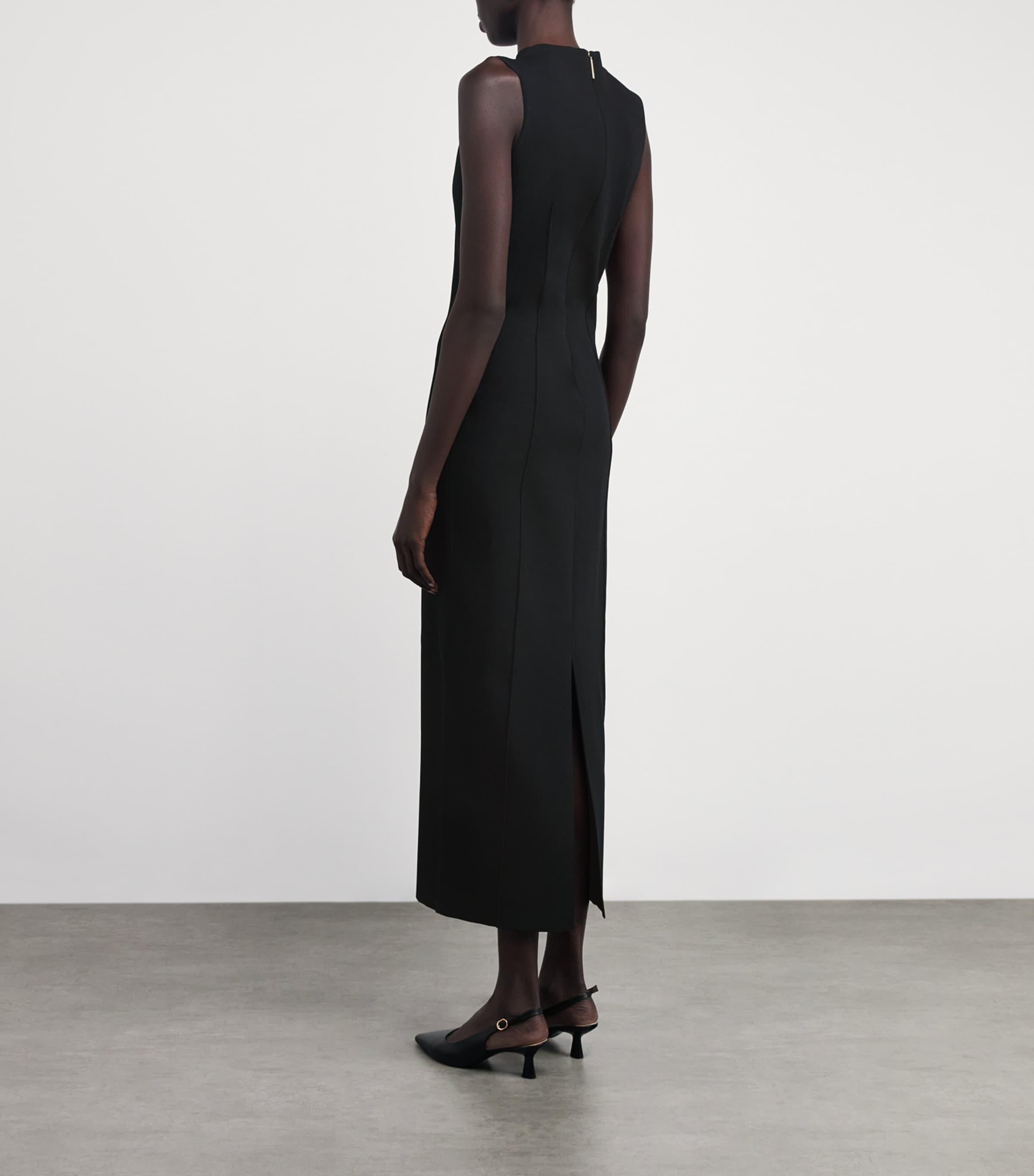 Milano Knit Mille Midi Dress BLACK Image 3