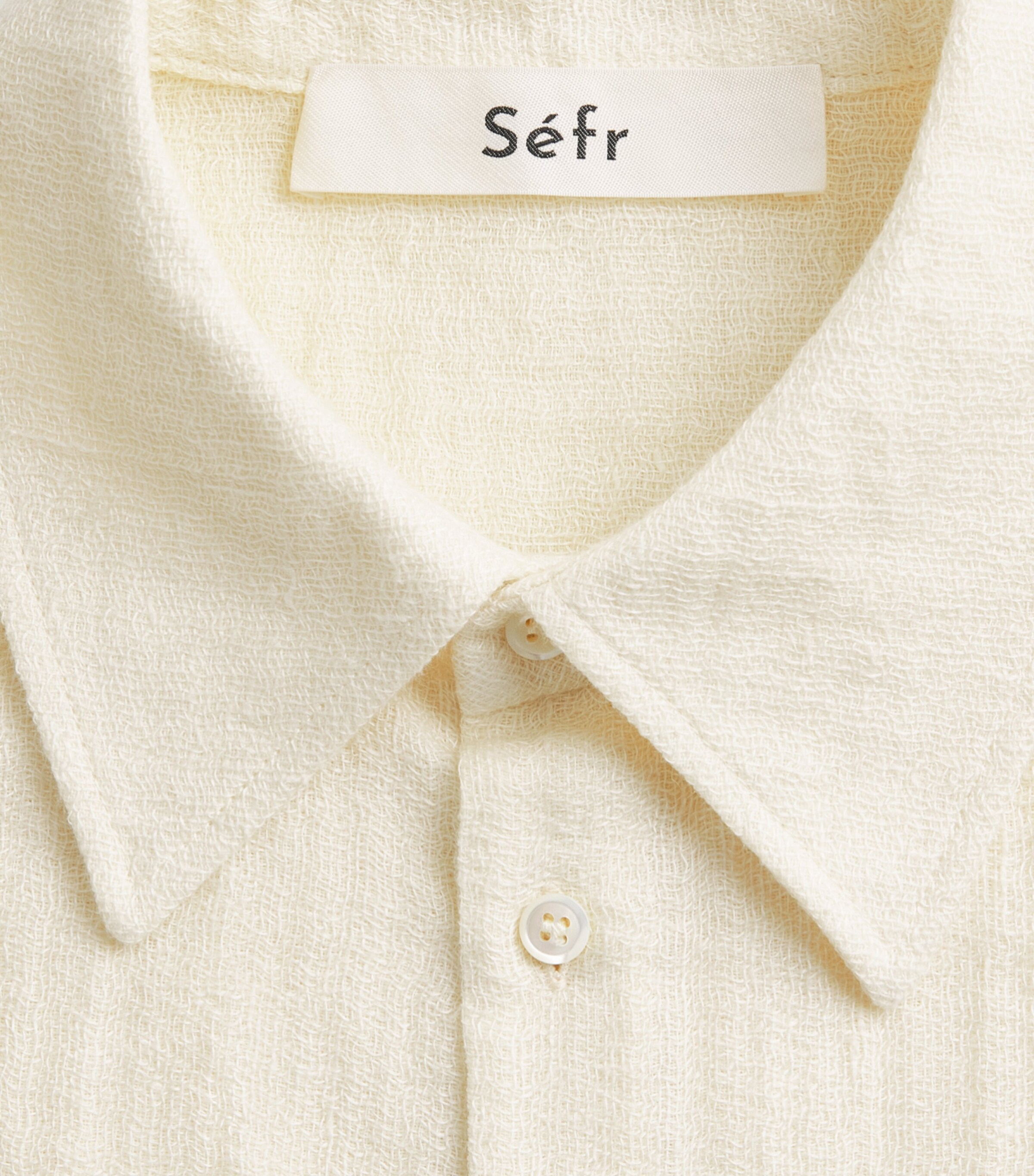 Séfr Mens Cotton-Linen Wes Shirt Dog Days Ecru Image 6