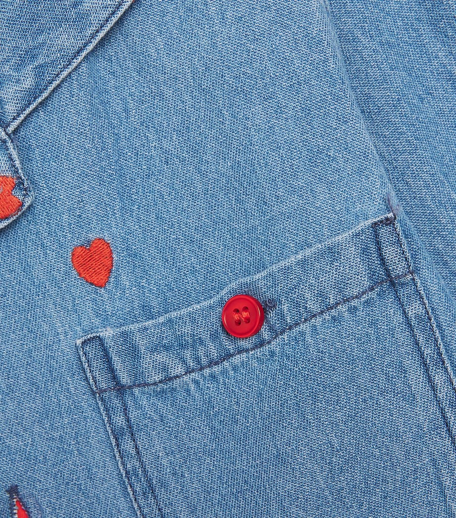 Organic Denim Heart Shirt (3-11 Years) BLUE Image 4