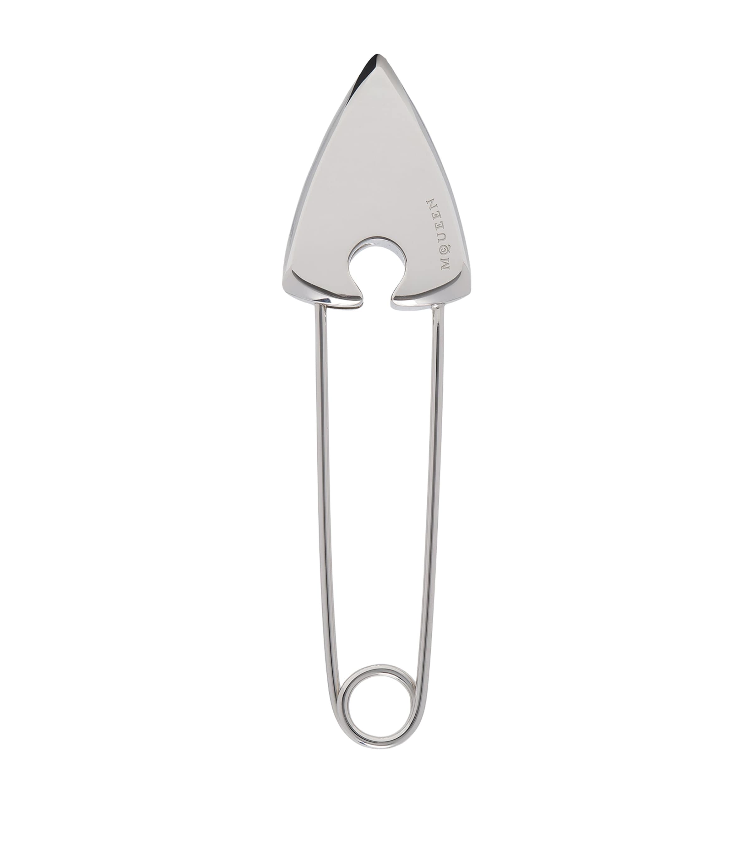 Alexander Mcqueen Arrow Safety Pin Brooch In Neutral