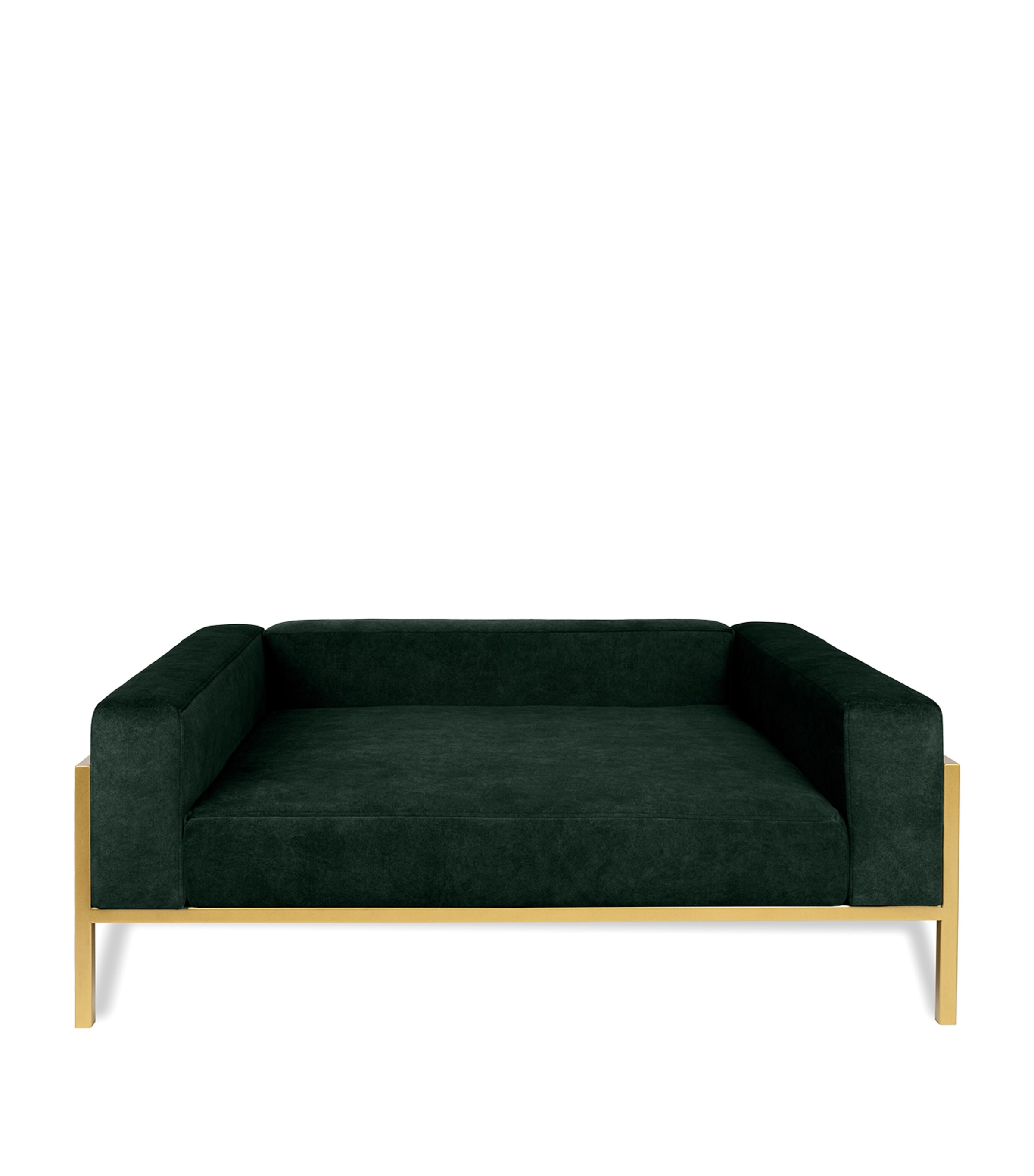 Medium Kensington Dog Sofa BOTTLE GREEN+GOLD Image 2