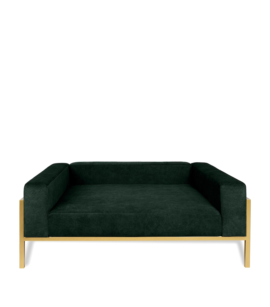 Medium Kensington Dog Sofa BOTTLE GREEN+GOLD Image 2