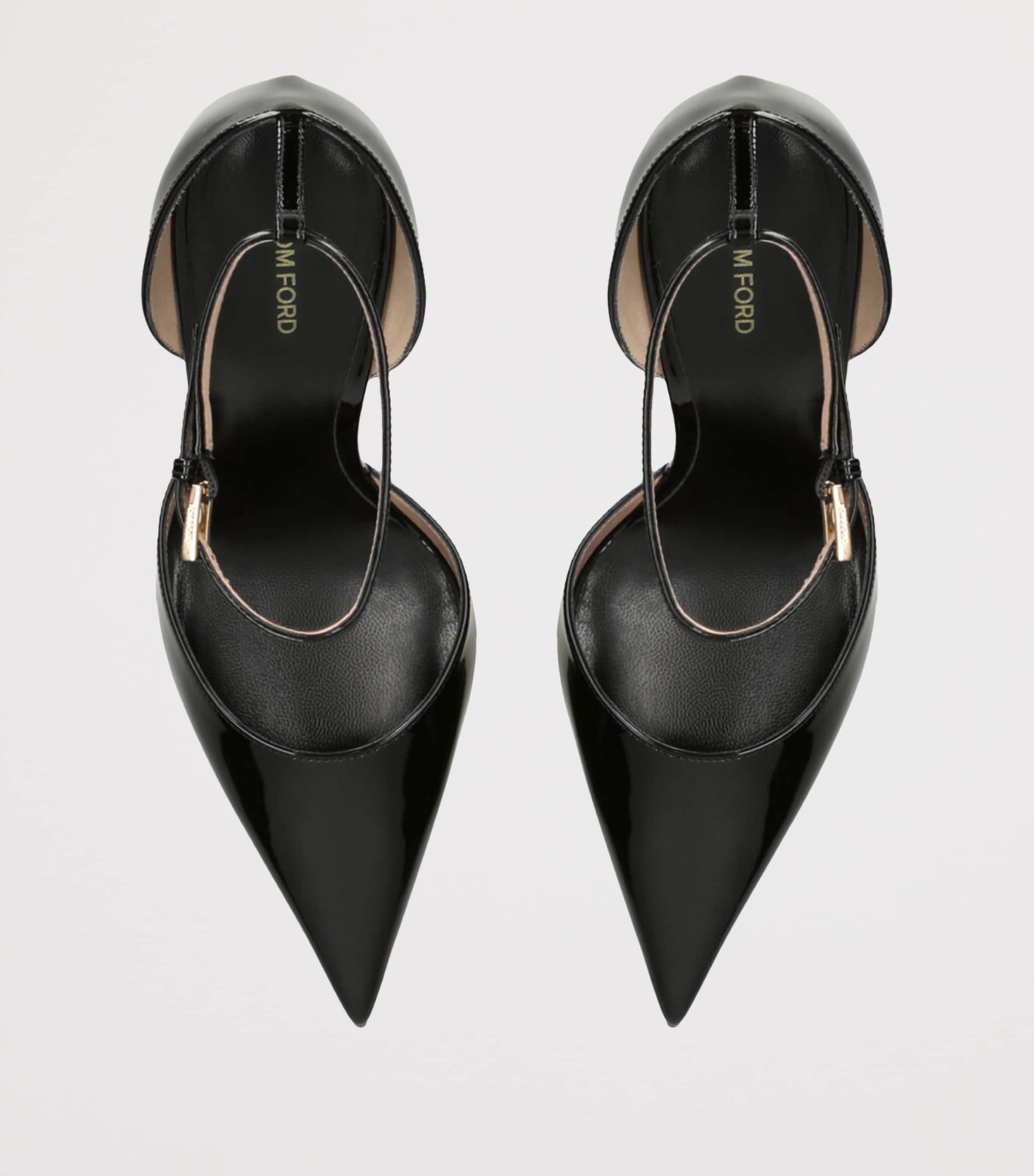 TOM FORD Patent Vertigo Heeled Sandals 105 Black Image 4
