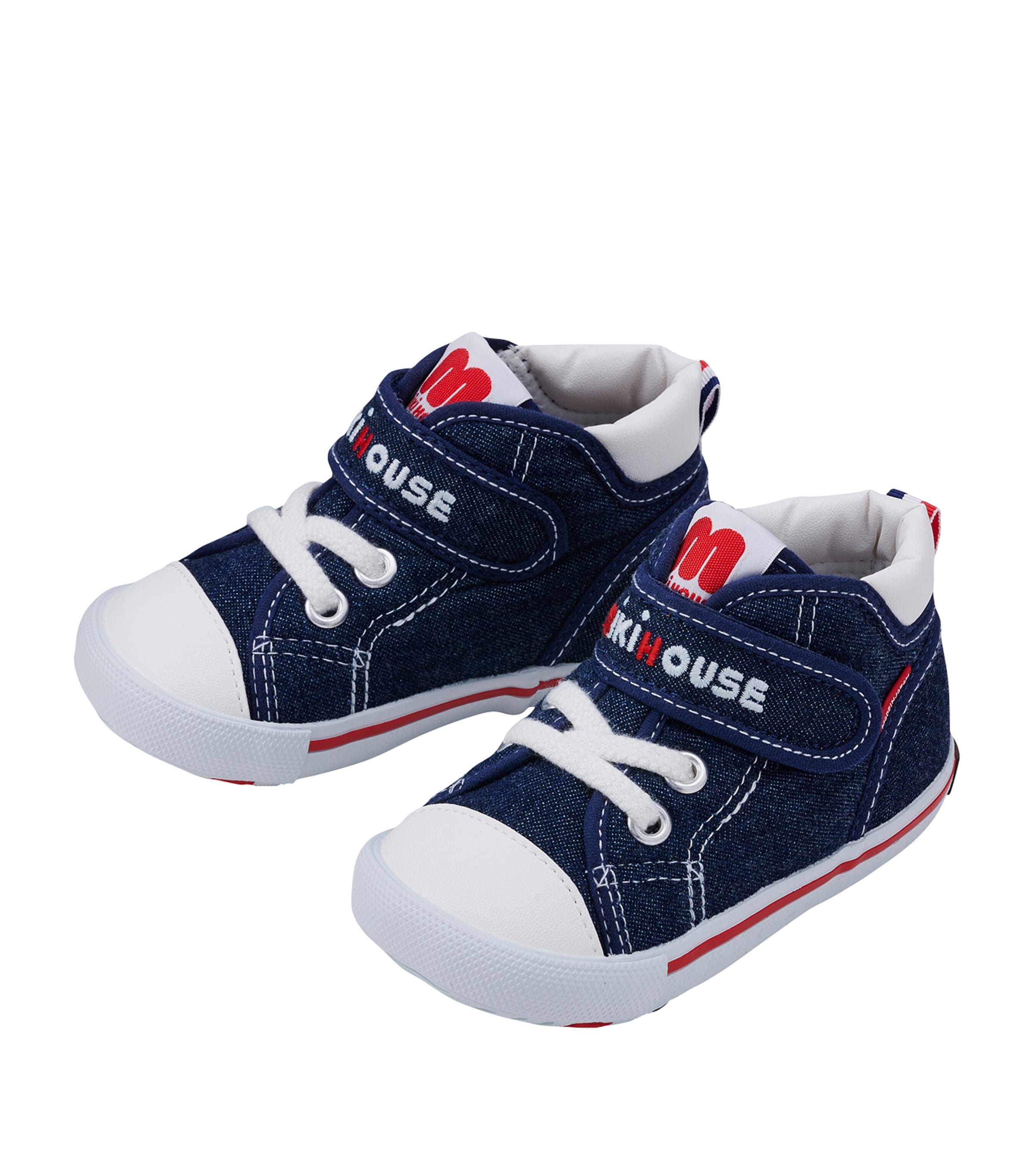Miki House Velcro High-Top Sneakers | Baby Clothing | Baby Shoes | Trainers | Designers | Miki House