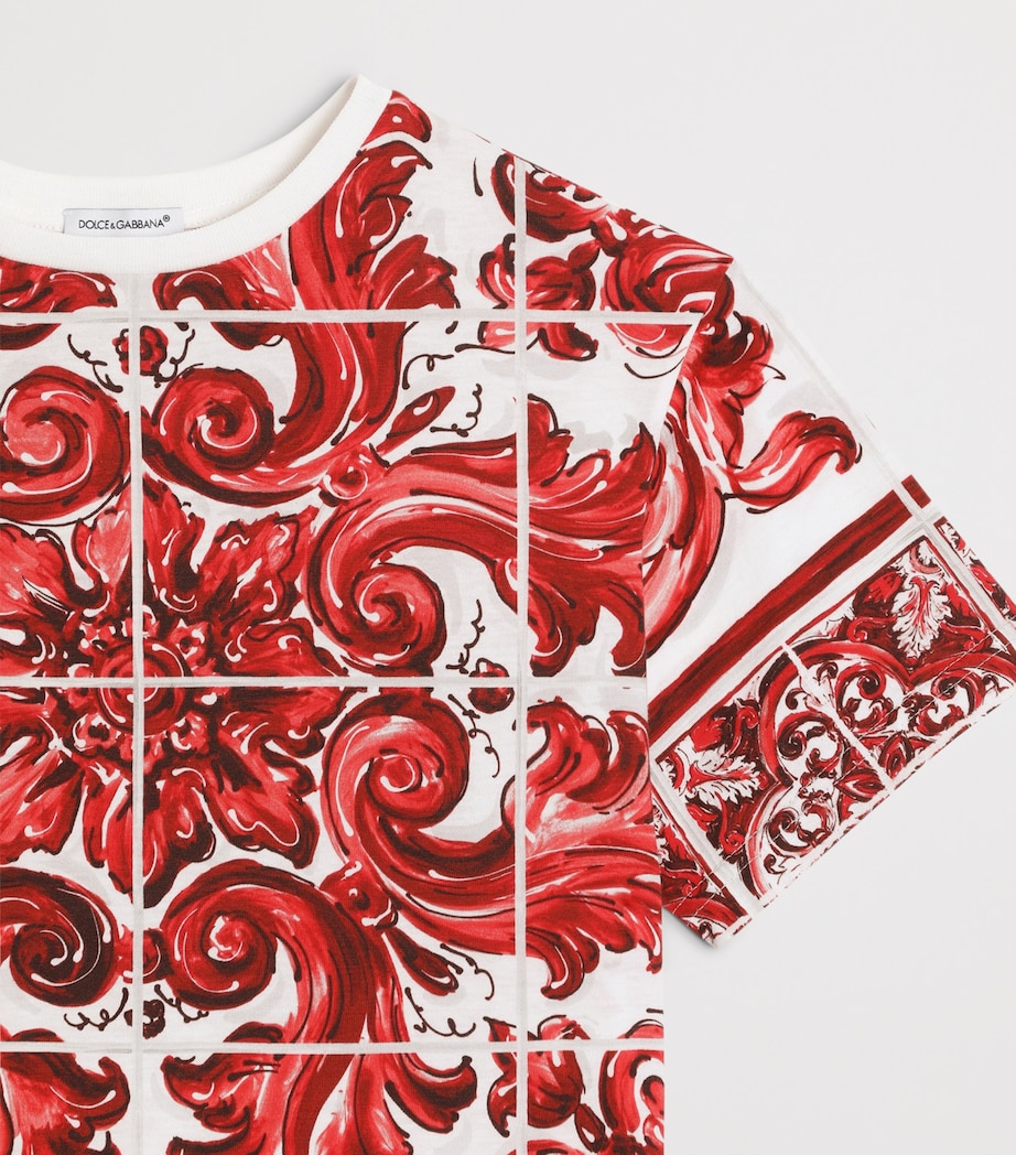 Dolce&Gabbana Kids Majolica Print T-Shirt (8-14 Years) Maiolica Ru Image 3