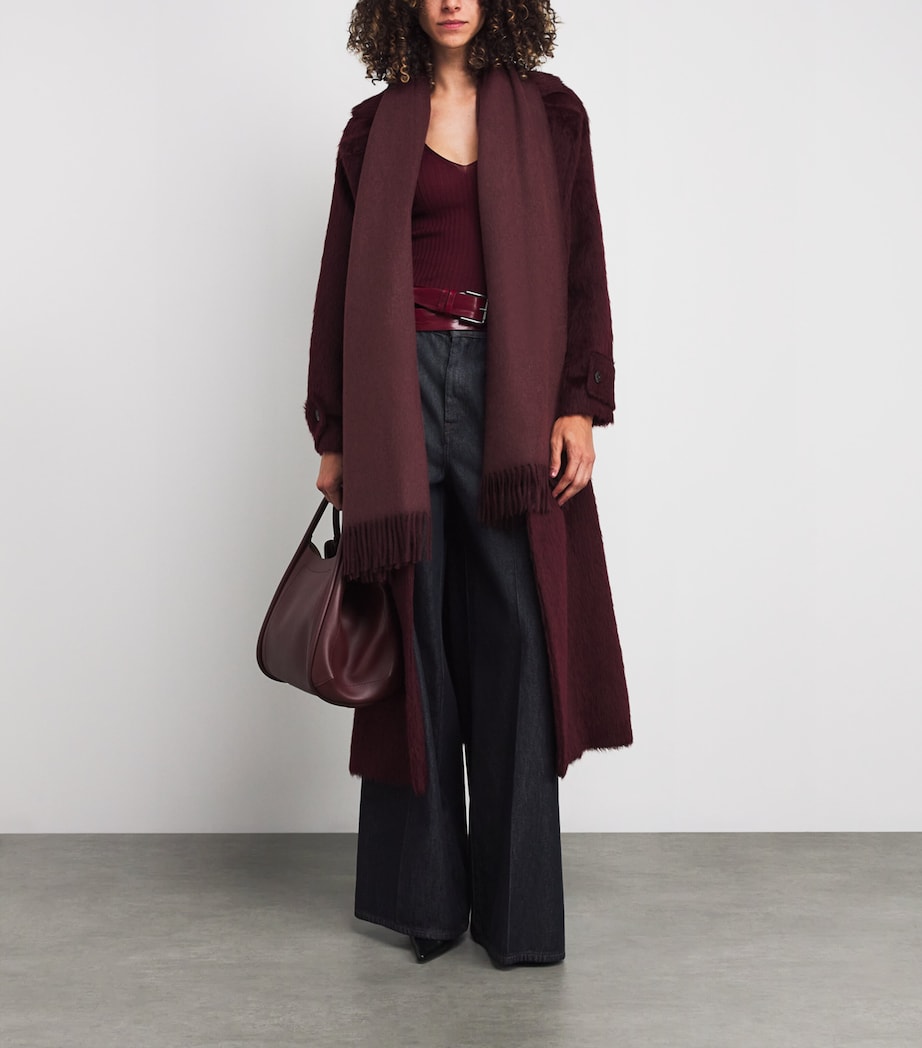 Cashmere Logo Scarf RED PURPLE Image 3