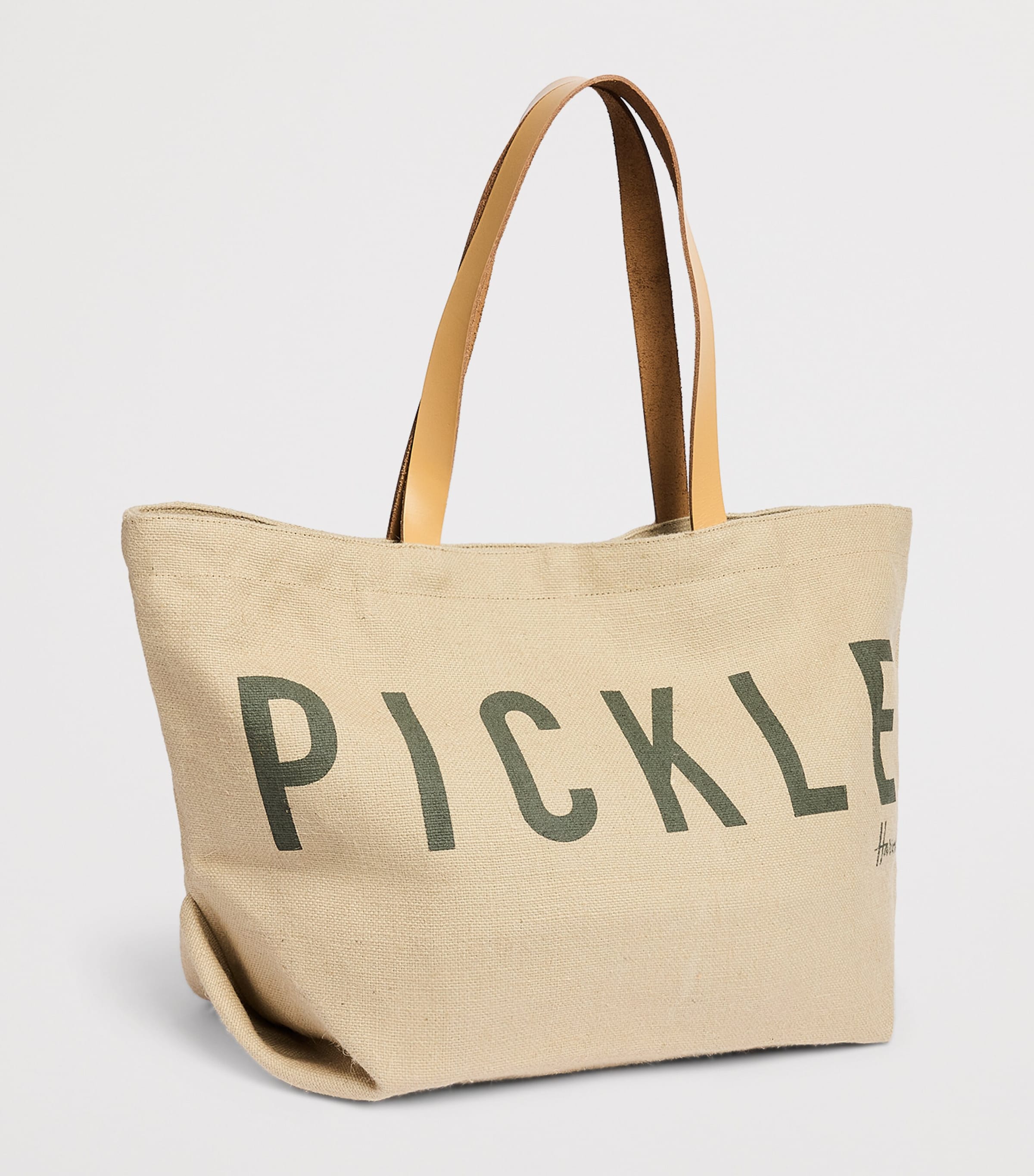 Harrods Jute Pickle Tote Bag Neutral Image 2