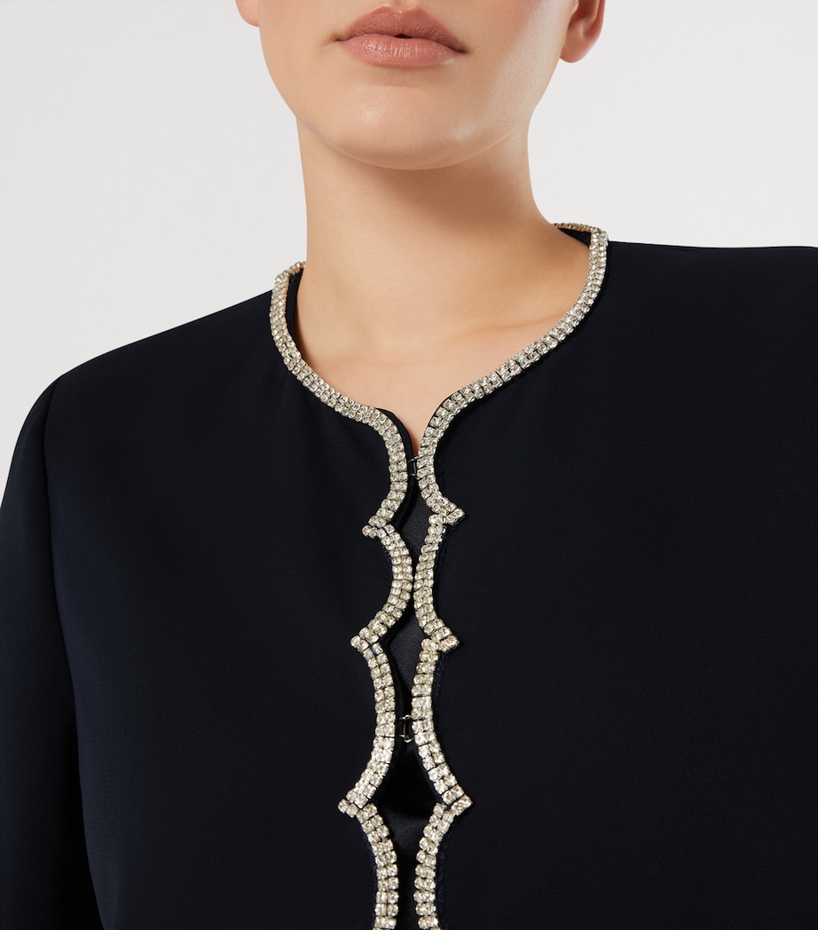 Marina Rinaldi Womens Embellished Overcoat Midnightblue Image 5