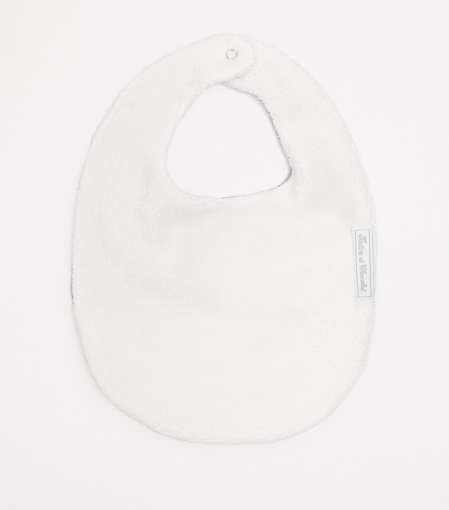 Towelling-Trim Embroidered Bib 50BLEU CHAMBRAY Image 2