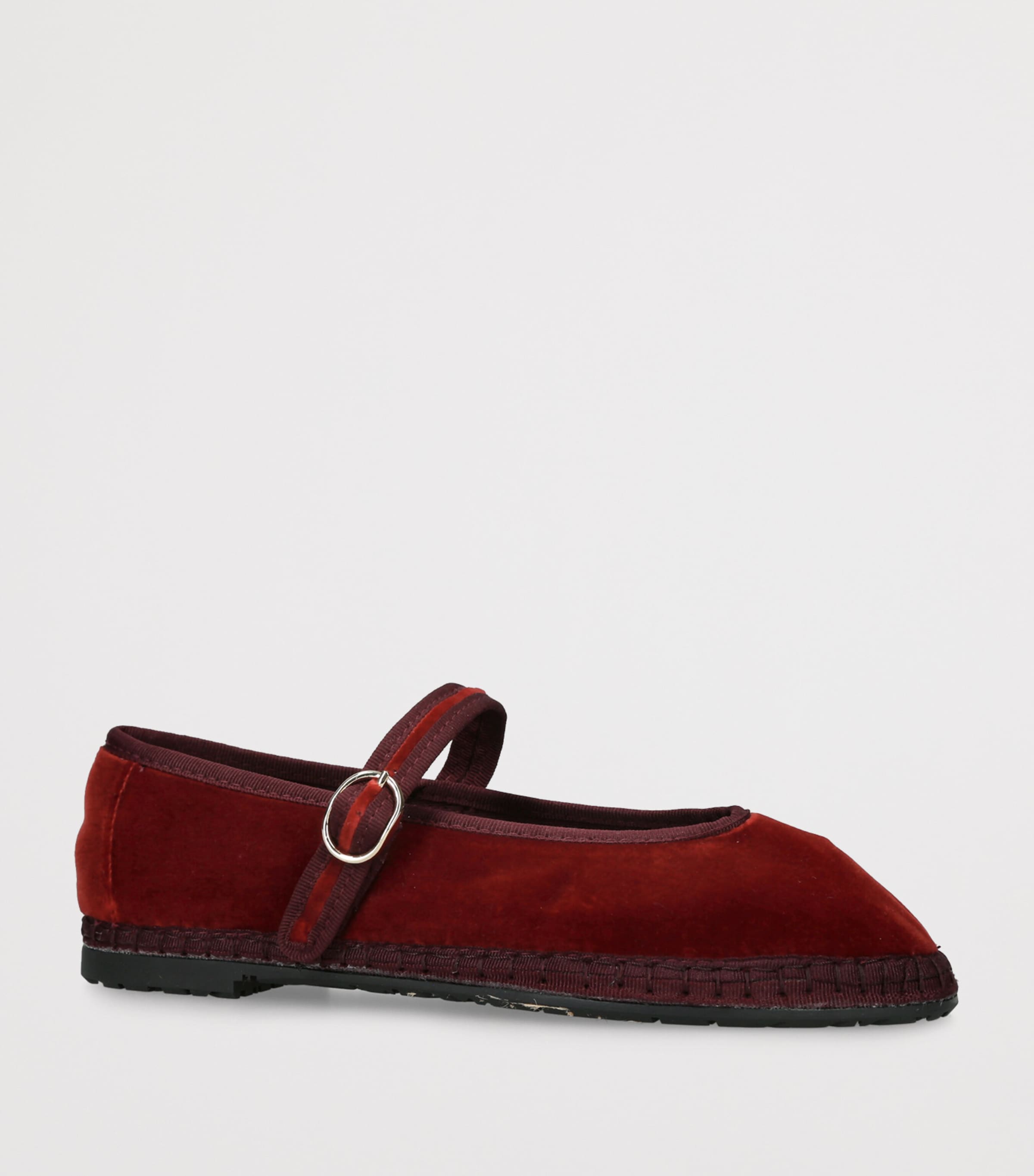 Flabelus Velvet Pierre Mary Janes Red/dark Image 3