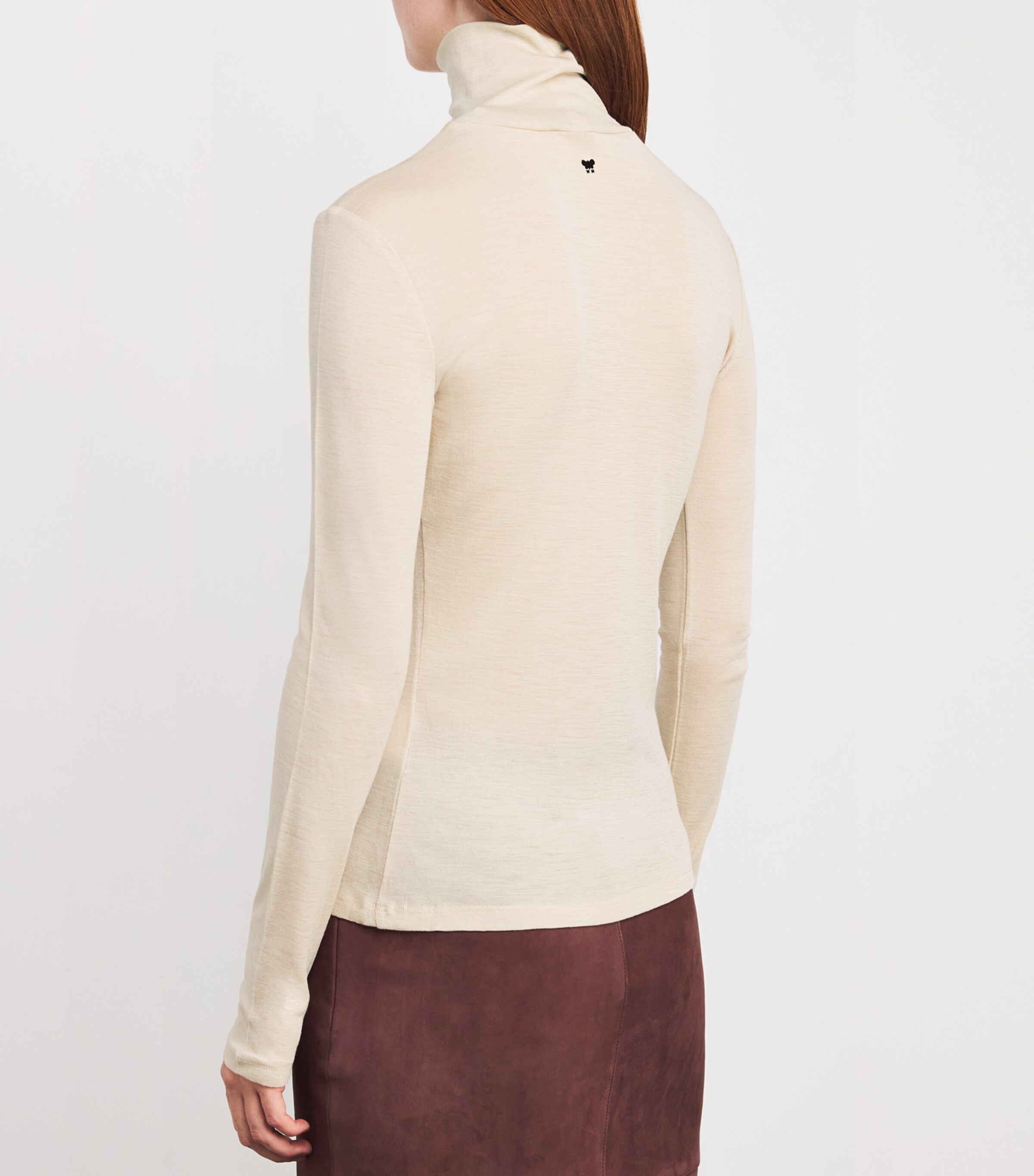 Long-Sleeve Rollneck Top BEIGE Image 4