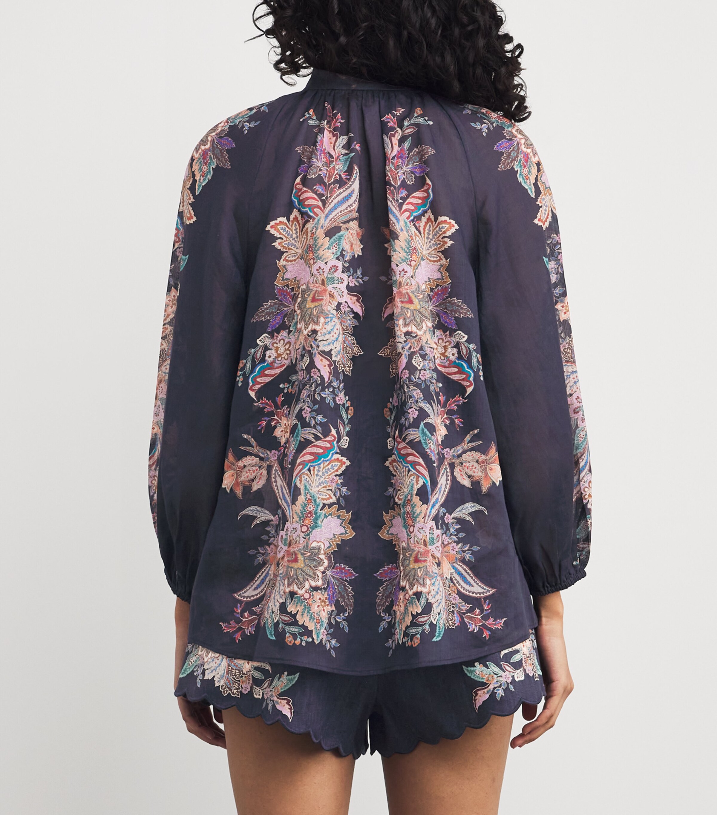 Ramie Rhiannon Billow Blouse NAVMLTPAI NVY MLTI P Image 4