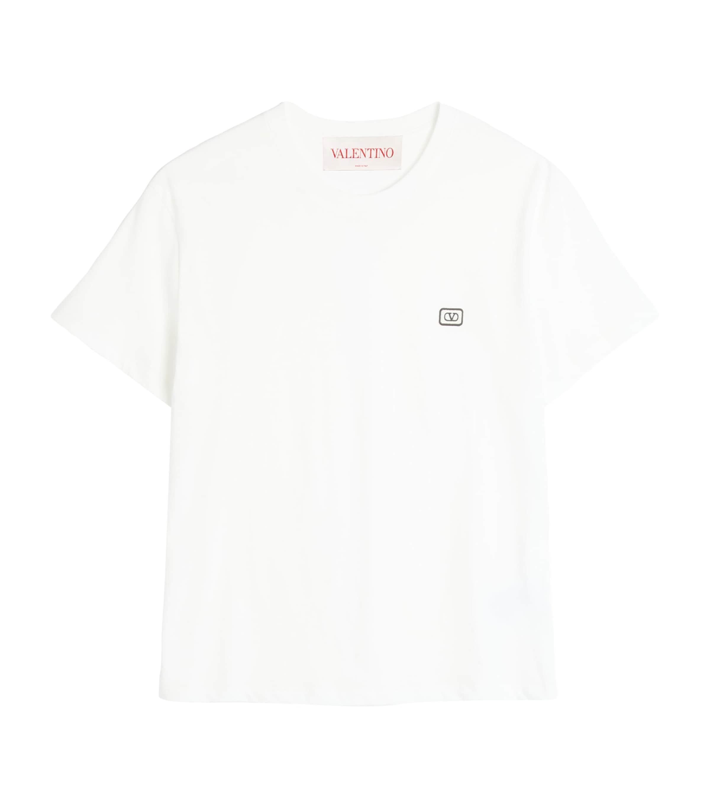 Valentino Vlogo Patch T-shirt With In Ivory