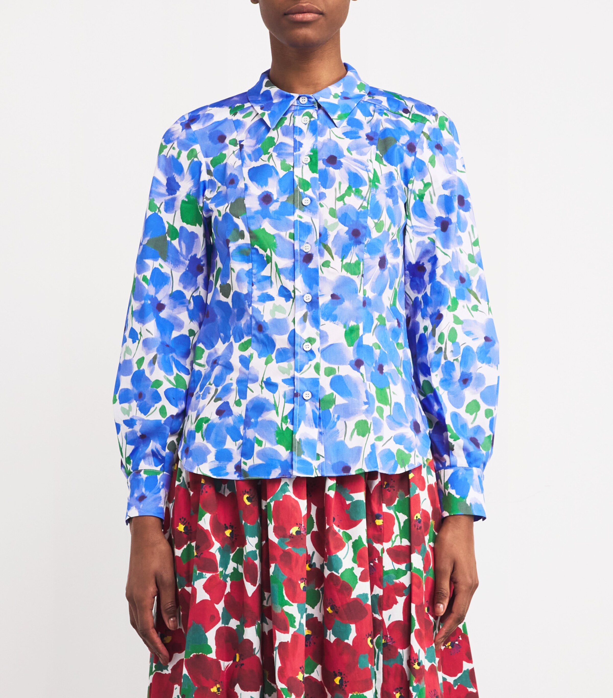 Cotton Floral Shirt 172 DELPHINIUM MULT Image 3