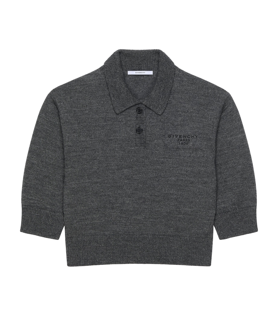 Wool-Alpaca Logo Polo Sweater SLATE BLEND Image 1