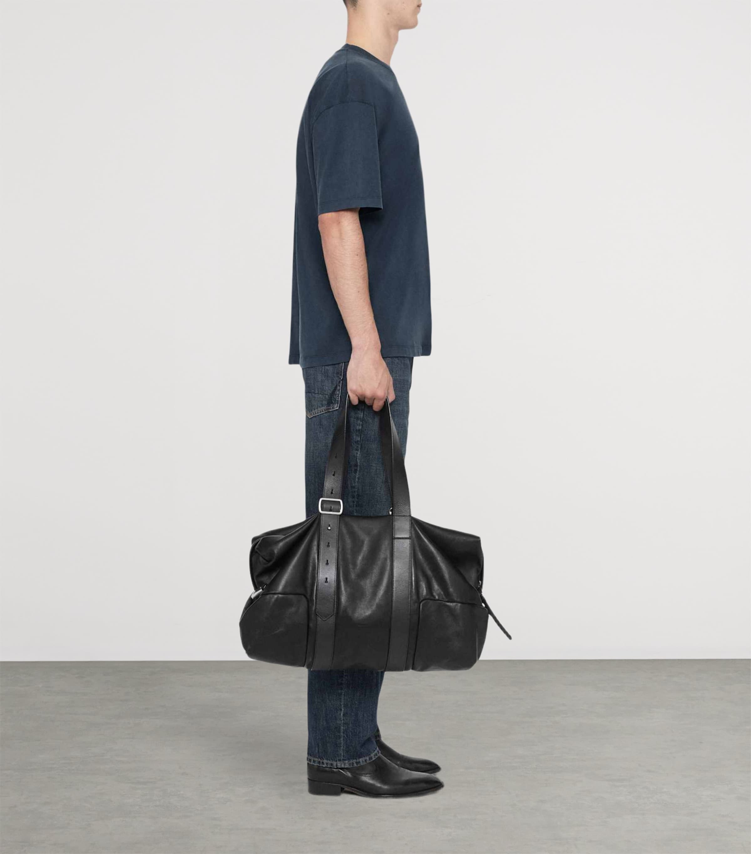 AllSaints Mens Organic Cotton Maddox T-Shirt Navy Blue Image 4