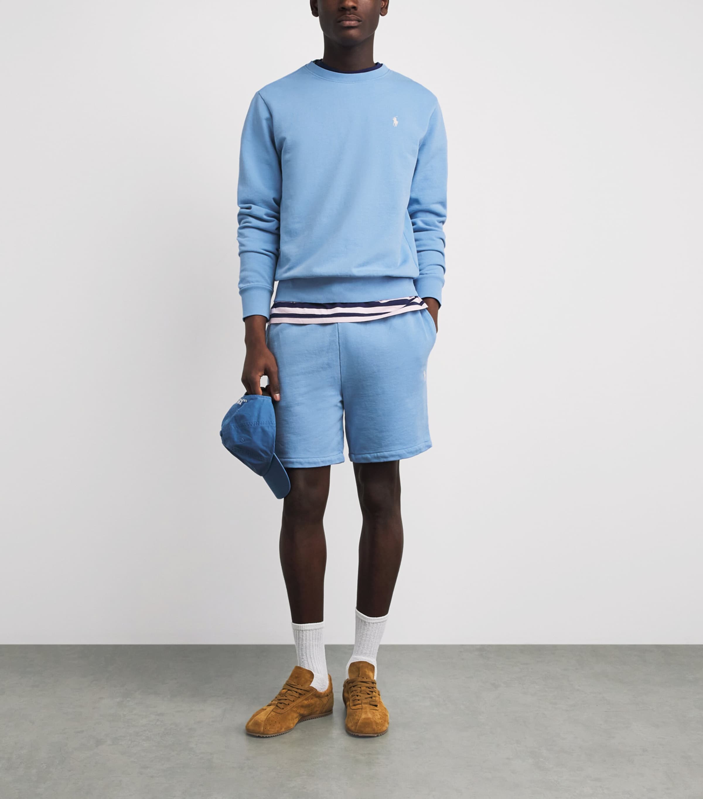 Polo Ralph Lauren Mens Cotton Terry Shorts Bristol Blue Image 2