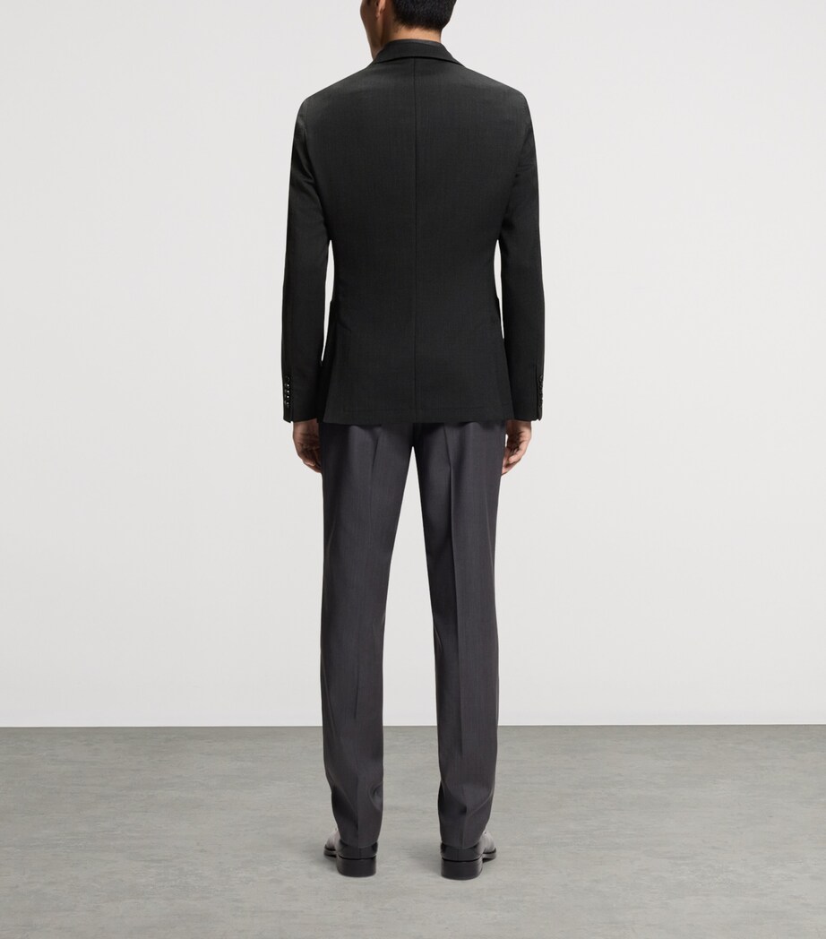 BOSS Mens Wool-Silk Slim Fit Blazer Image 3