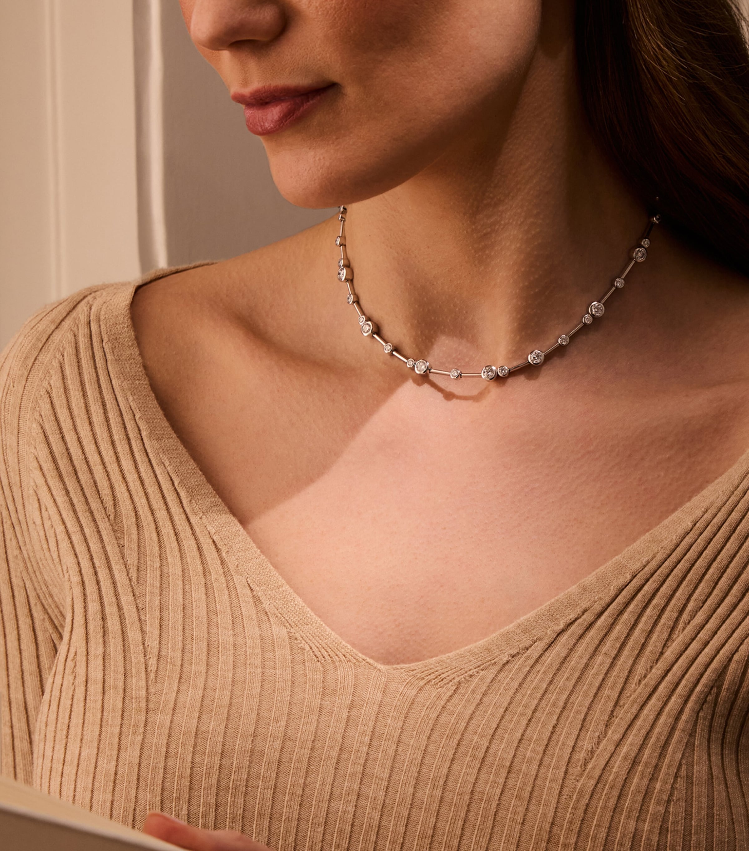 Boodles Platinum and Diamond Raindance Necklace Platinum Image 2