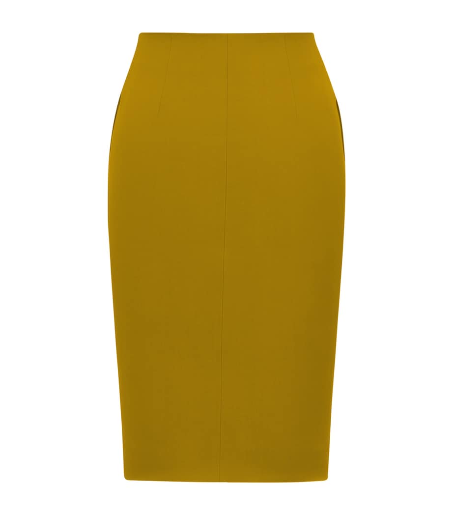 Saint Laurent Womens Satin Cassandre Midi Skirt Image 2