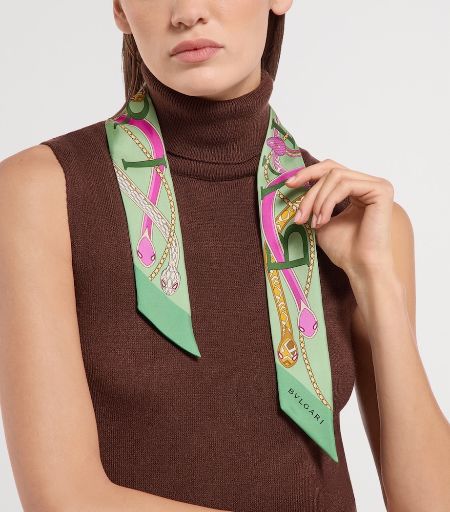 Bvlgari Silk Serpenti 75 Stole Green Medium Image 3