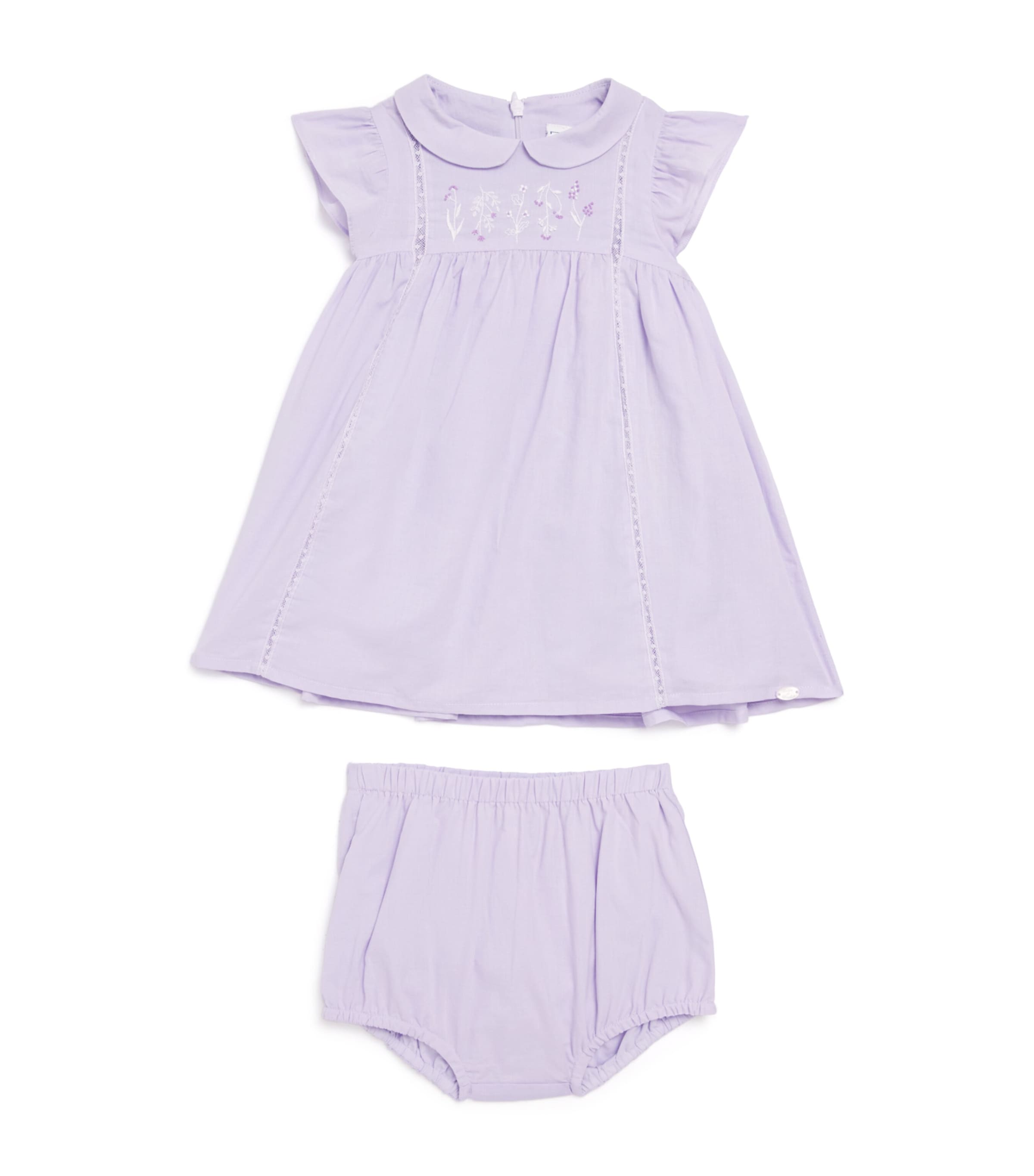 Tartine et Chocolat Cotton Embroidered Dress and Bloomers Set (3 Months-4 Years) Lilas Image 1