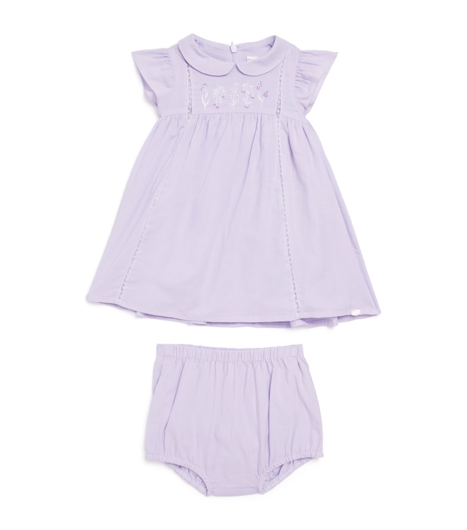 Cotton Embroidered Dress and Bloomers Set (3 Months-4 Years) LILAS Image 1