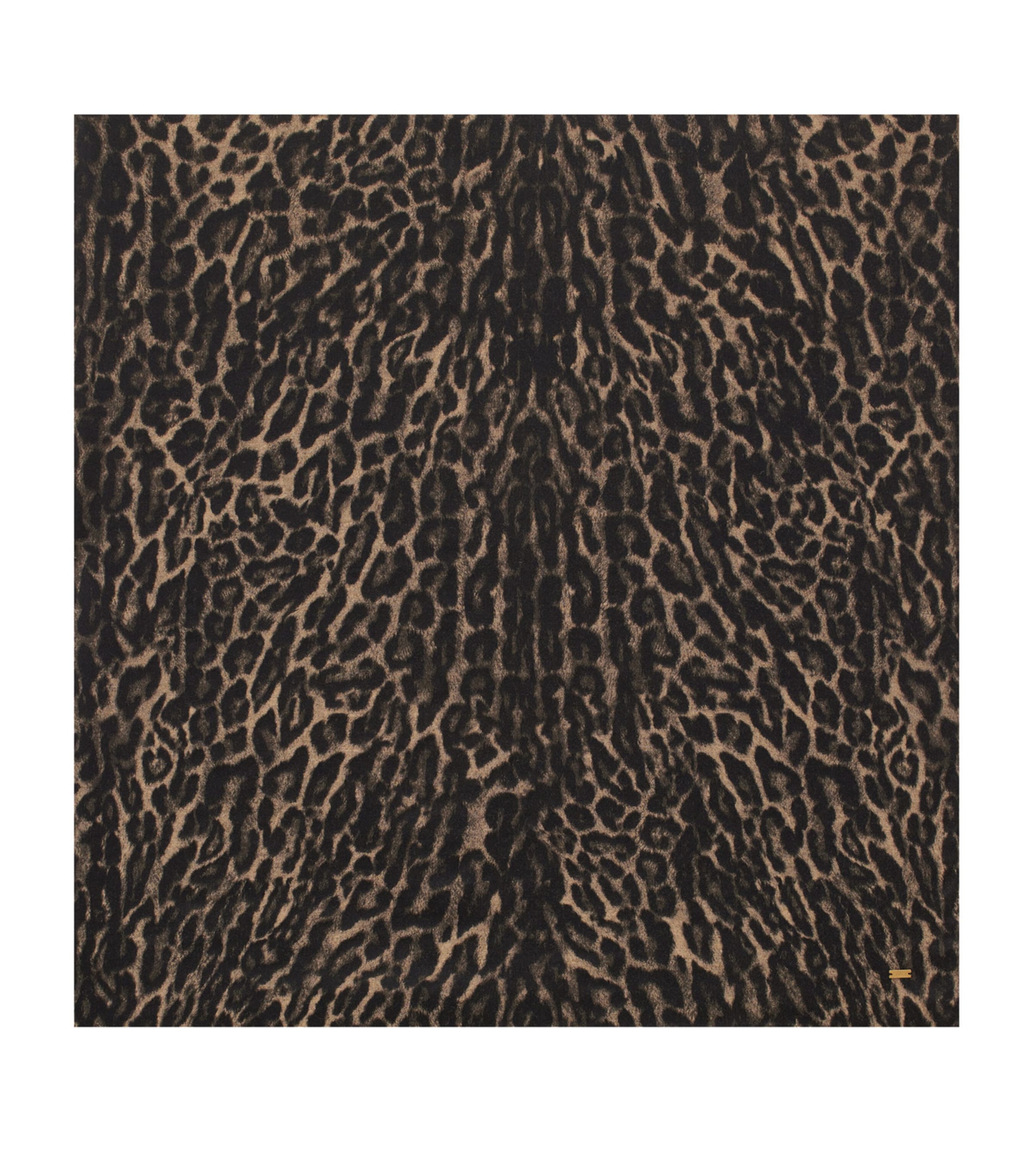 Saint Laurent Mohair-blend Leopard Print Square Scarf In Brown