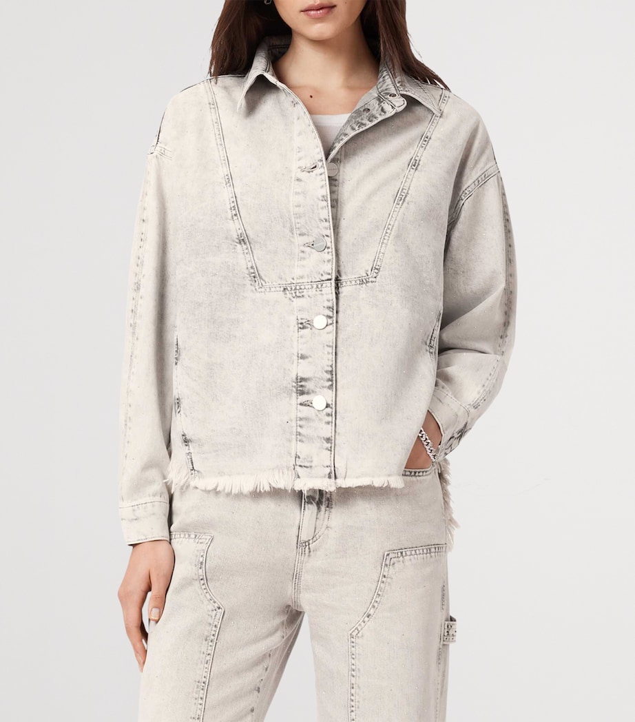 Denim Hettie Shacket SNOW GREY Image 8