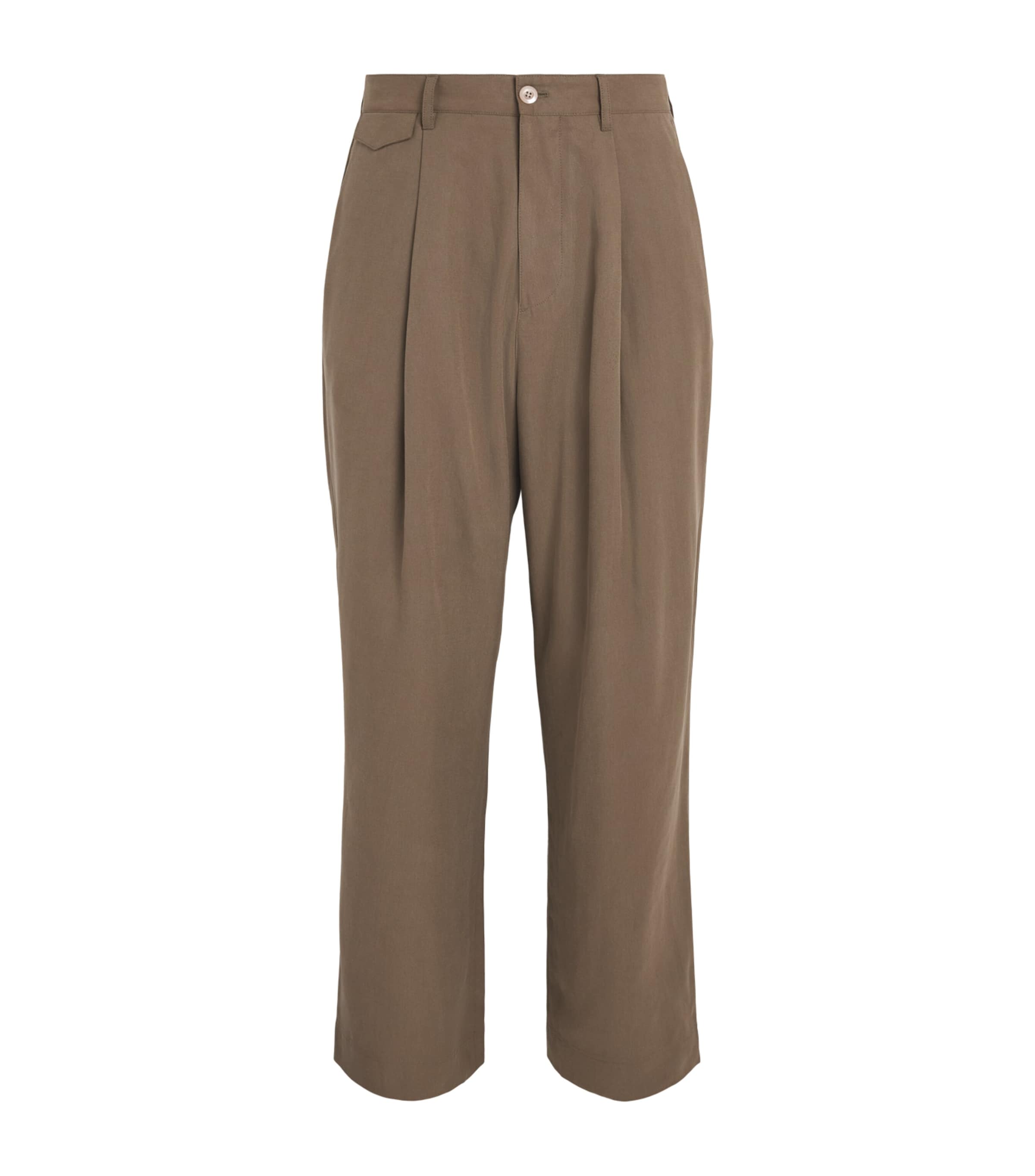 Paul Smith Mens Relaxed Pleated Trousers Green Image 1