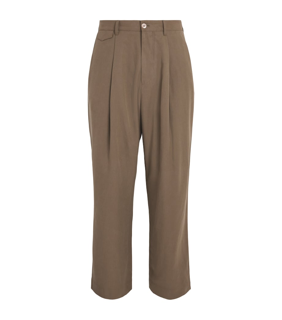 Paul Smith Mens Relaxed Pleated Trousers Green Image 1
