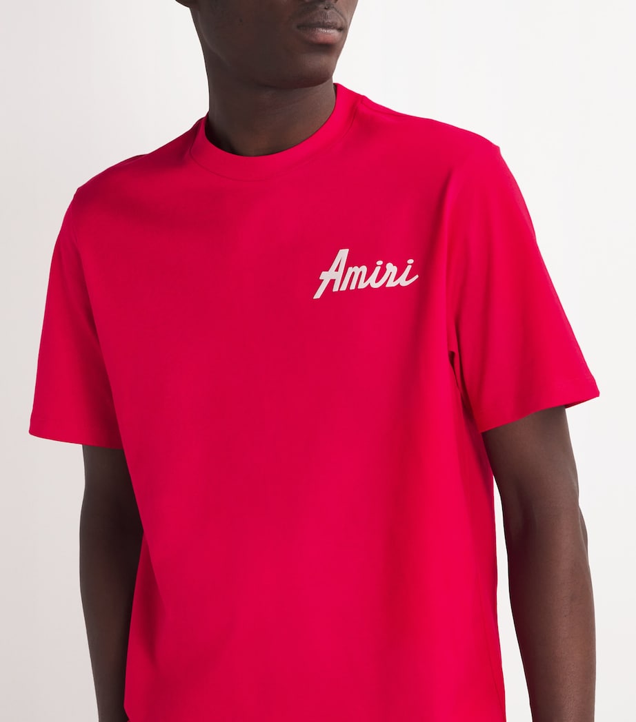 AMIRI Mens Cotton Logo T-Shirt Varsity Red Image 6
