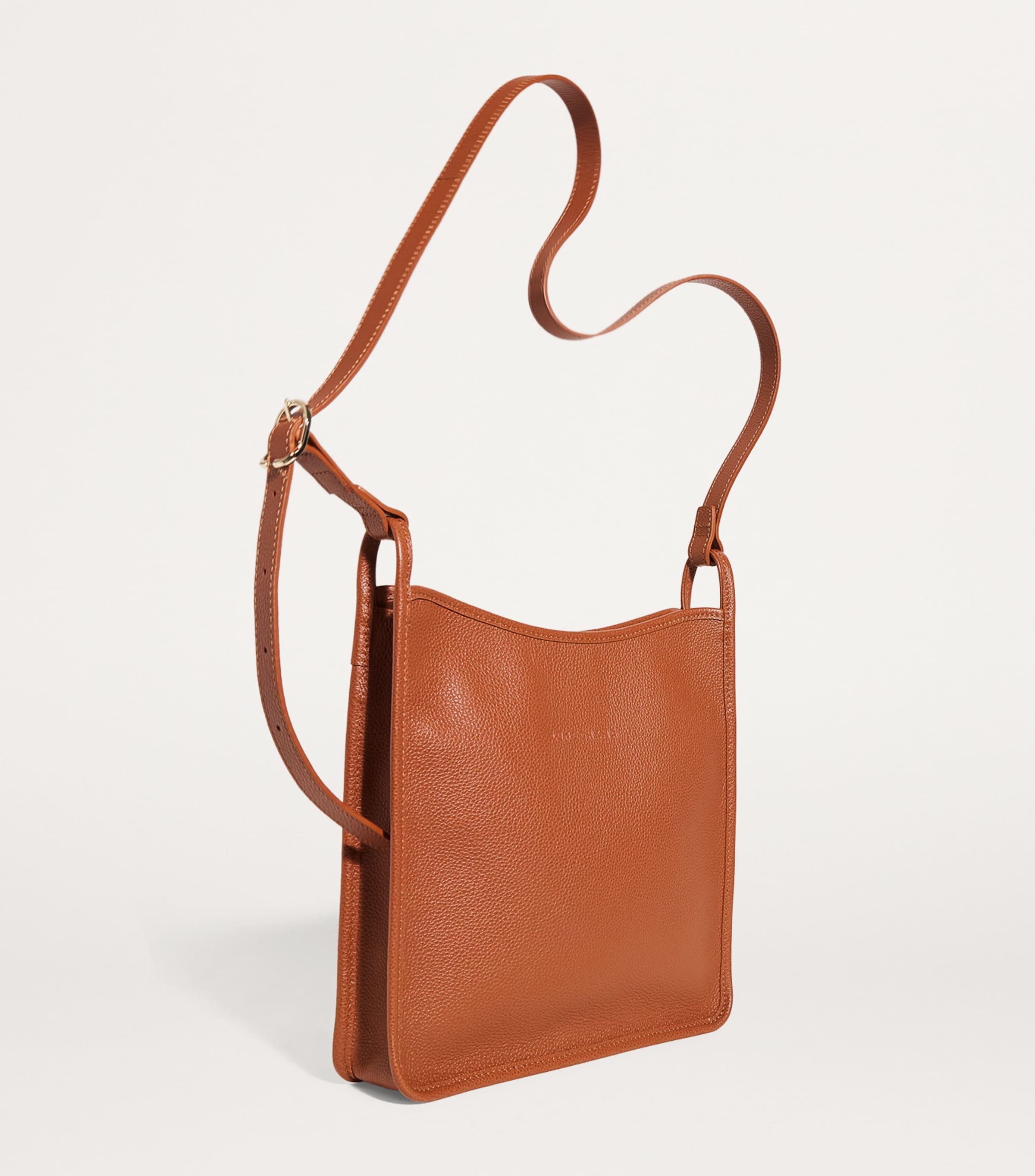 Longchamp Brown Medium Leather Le Foulonné Cross-Body Bag Harrods UK